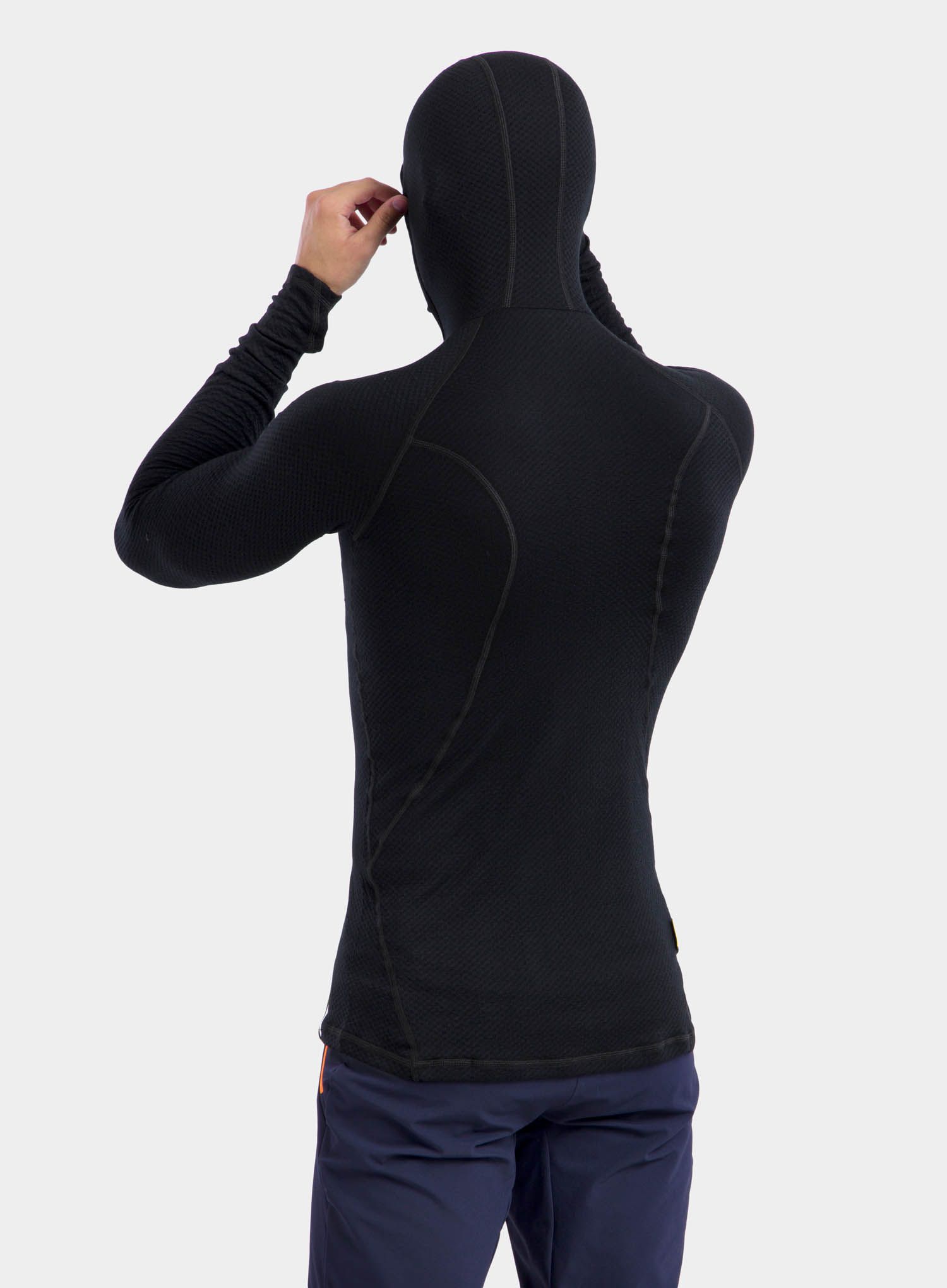 Termoaktivní mikina Sensor Merino DF Tee L/S Hooded - black