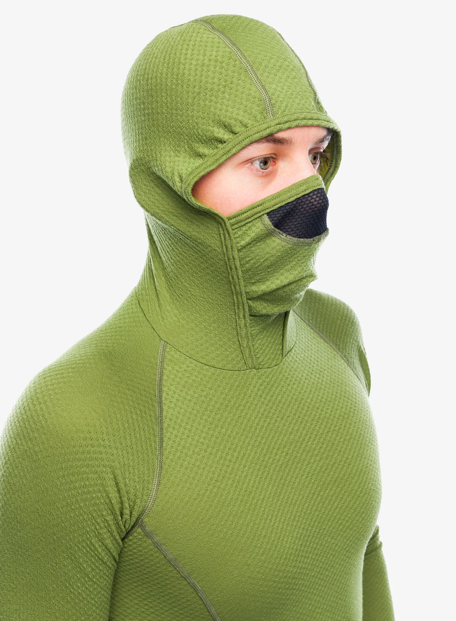 Termoaktivní mikina Sensor Merino DF Tee L/S Hooded - safari