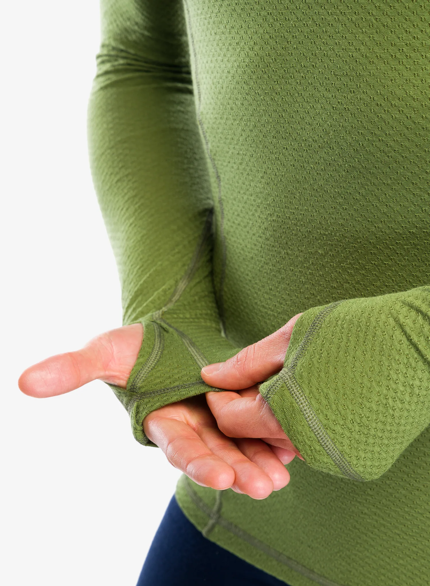 Termoaktivní mikina Sensor Merino DF Tee L/S Hooded - safari