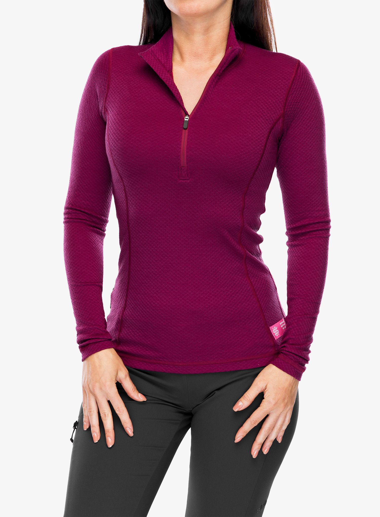 Dámská termoaktivní mikina Sensor Merino DF Tee L/S Zip - lilla