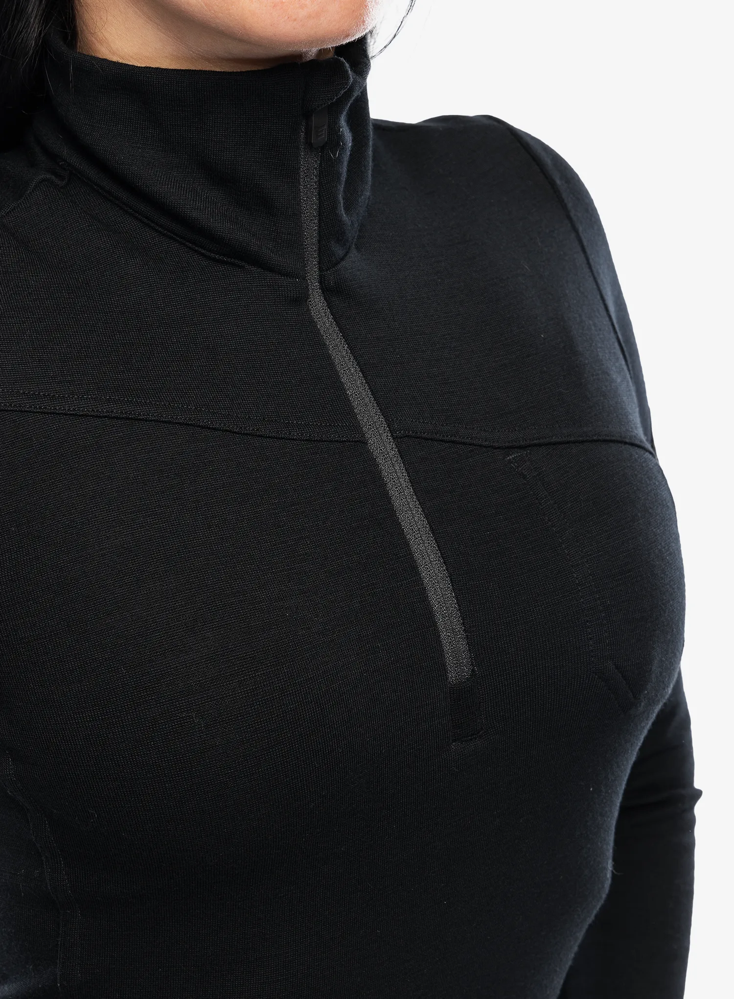 Dámská termoaktivní mikina Sensor Merino Ex Tee L/S Zip - black