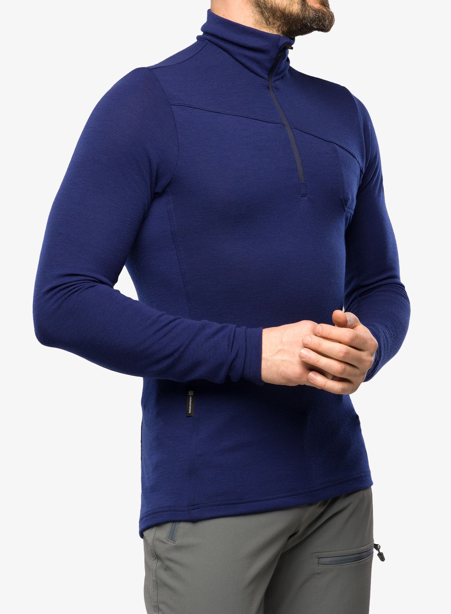 Pánská mikina Sensor Merino Extreme Tee L/S Zip - deep blue