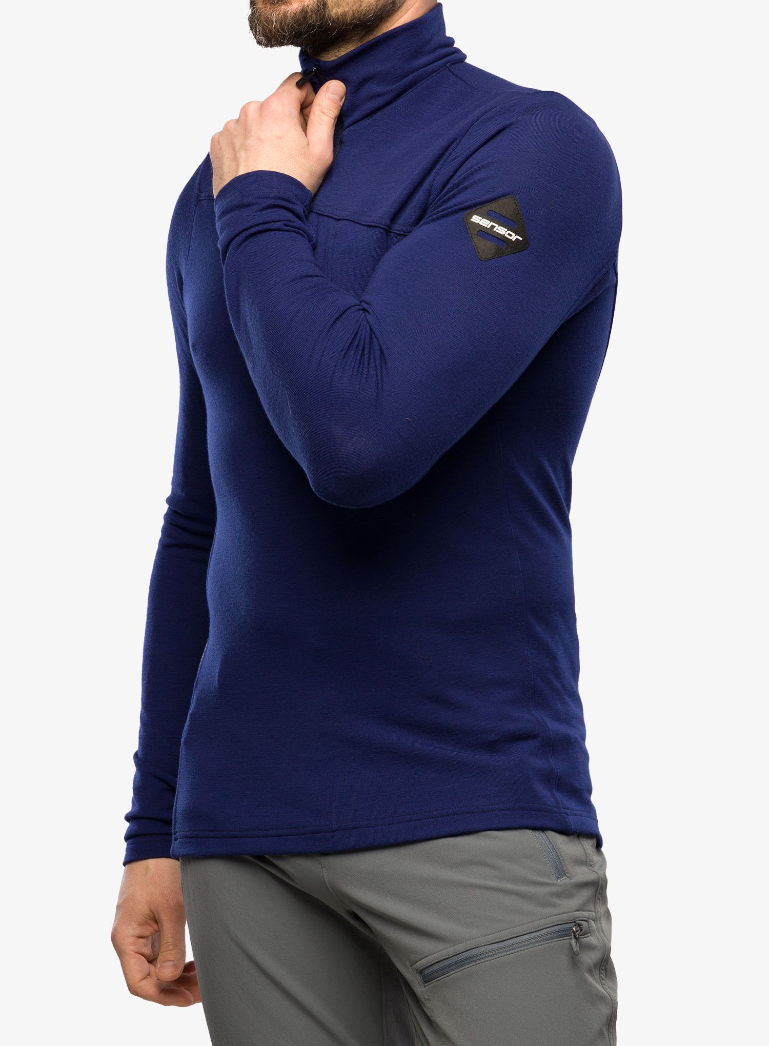 Pánská mikina Sensor Merino Extreme Tee L/S Zip - deep blue