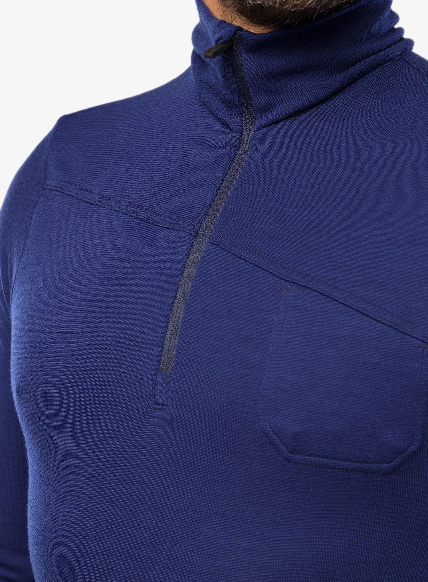 Pánská mikina Sensor Merino Extreme Tee L/S Zip - deep blue