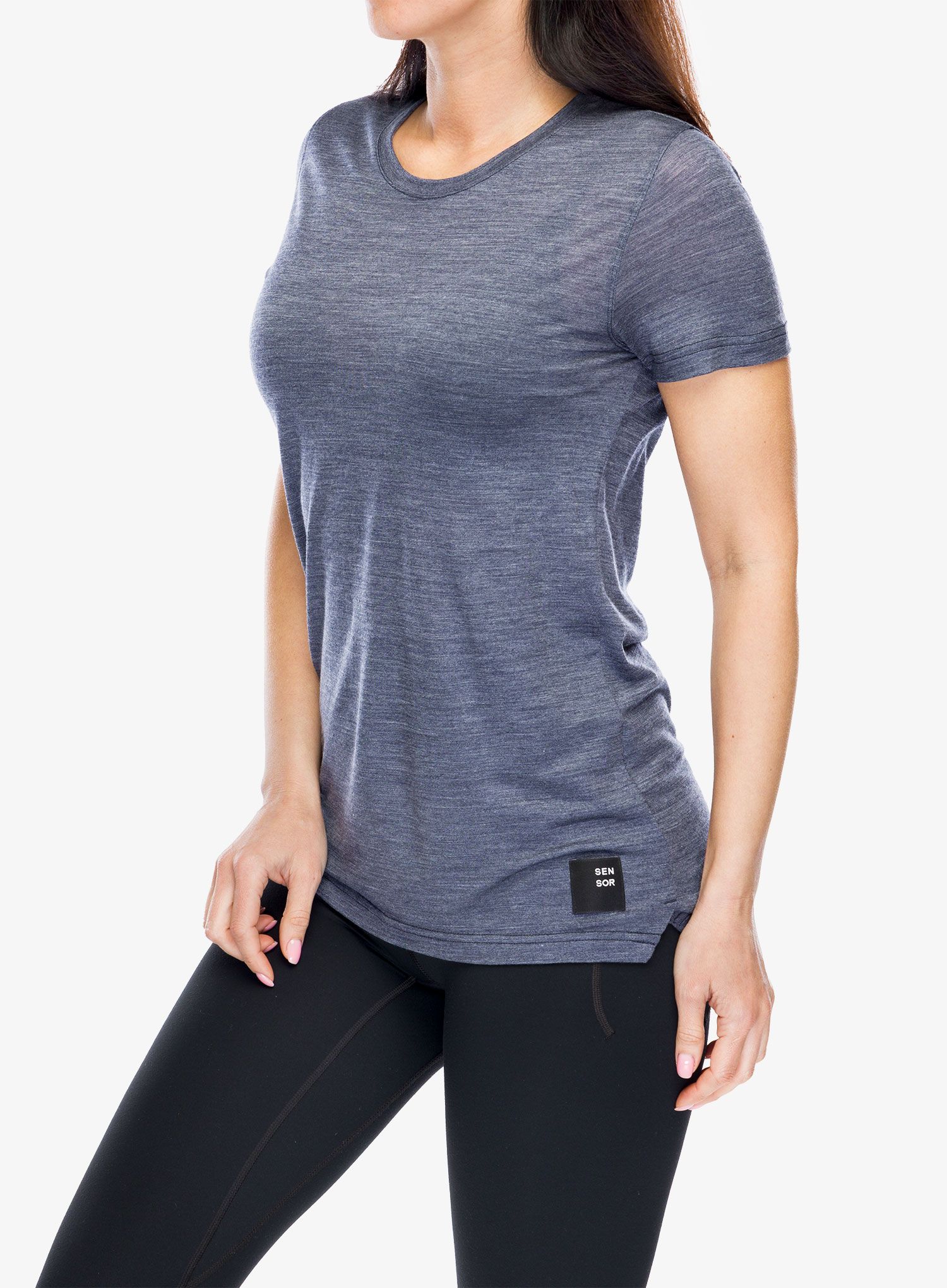 Merino triko dámské Sensor Merino Lite Tee SS - mottled blue