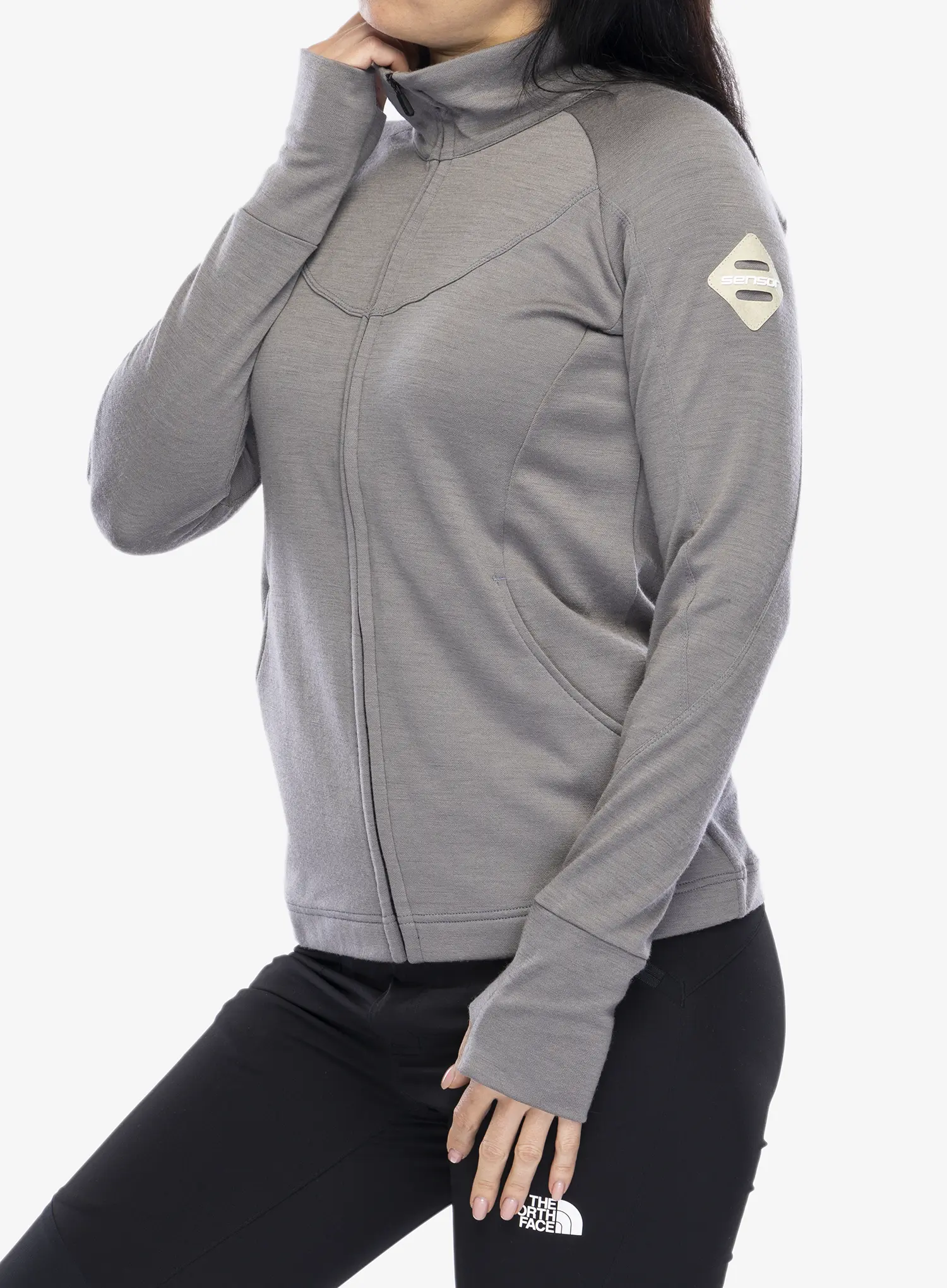 Dámská mikina Sensor Merino UP Fleece Full Zip - grey