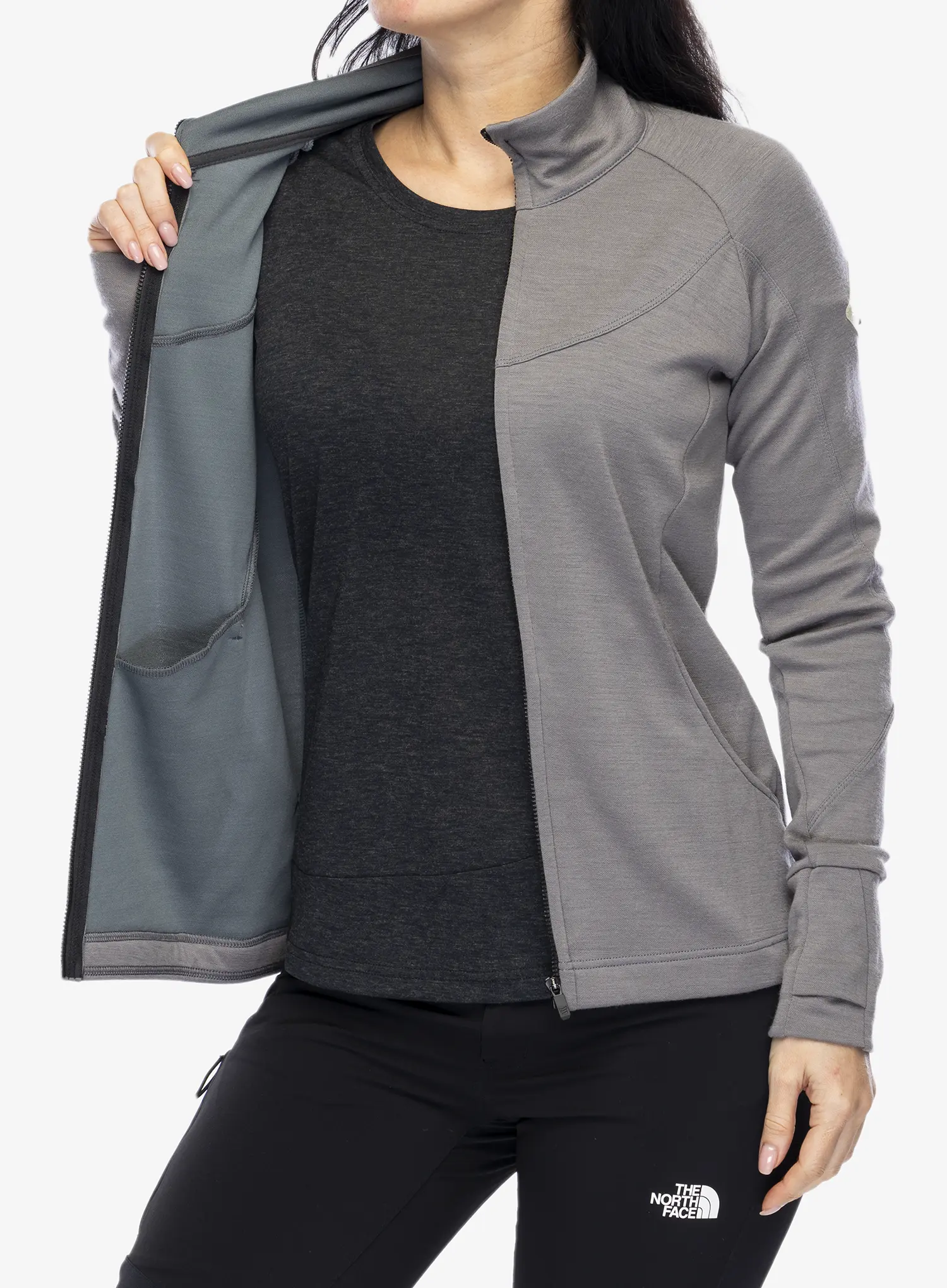 Dámská mikina Sensor Merino UP Fleece Full Zip - grey
