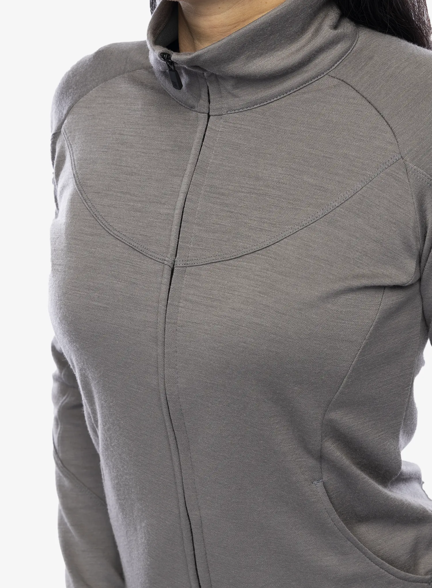 Dámská mikina Sensor Merino UP Fleece Full Zip - grey