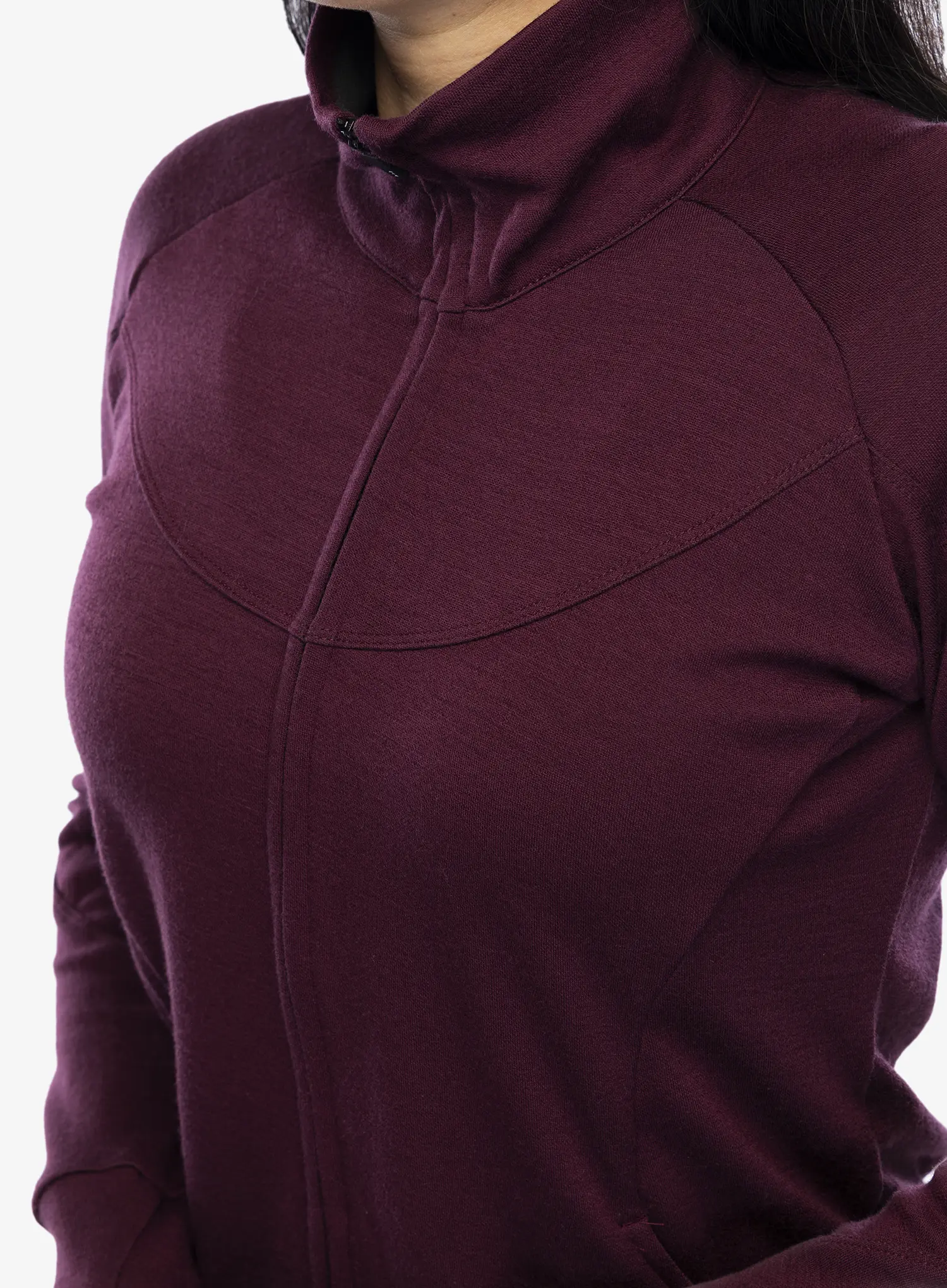 Dámská mikina Sensor Merino UP Fleece Full Zip - port red