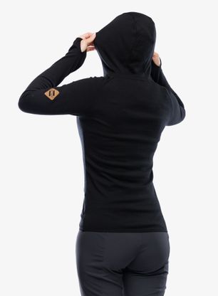 Dámská mikina Sensor Merino UP Fleece Hooded - black mountains