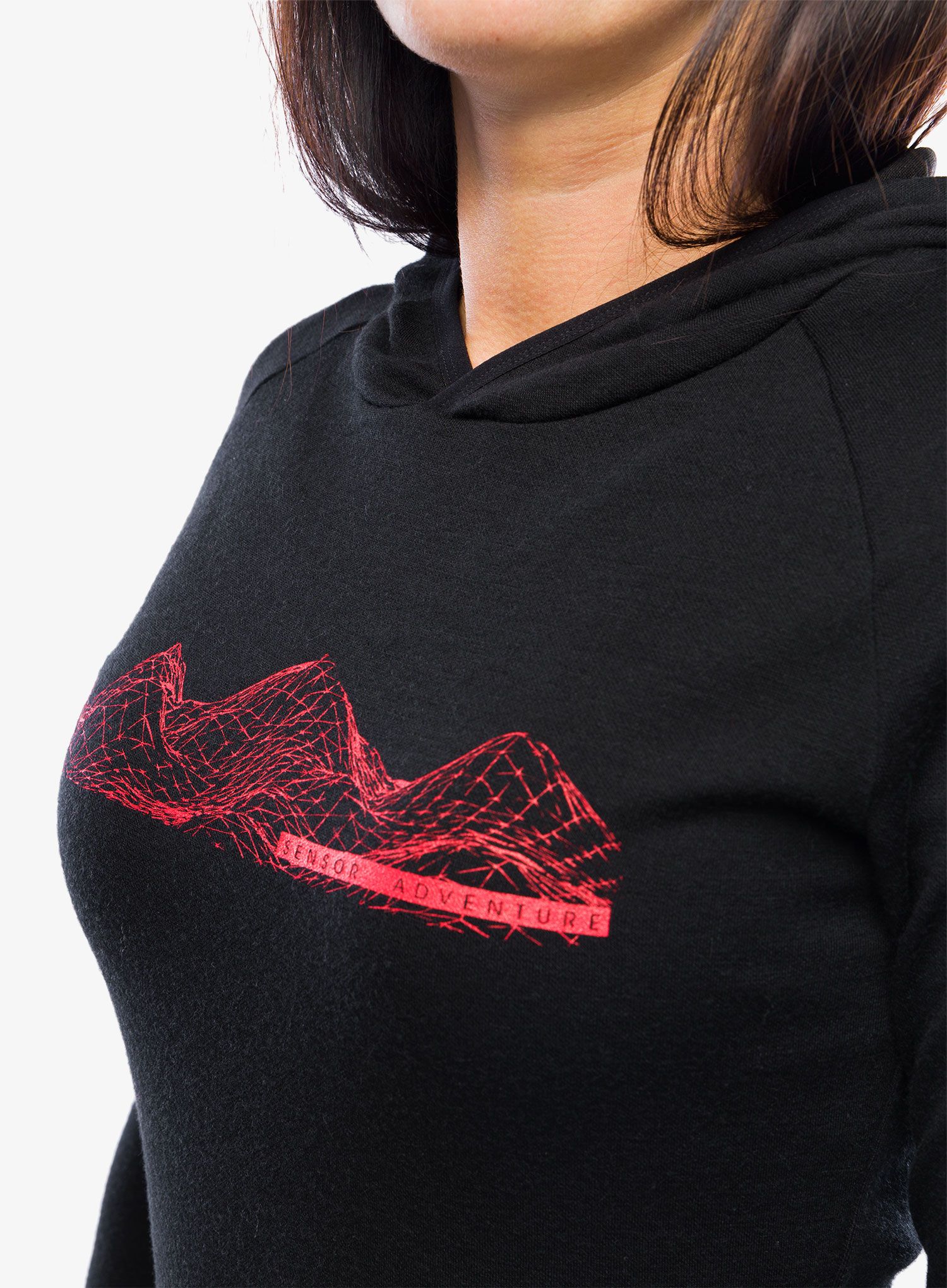 Dámská mikina Sensor Merino UP Fleece Hooded - black mountains