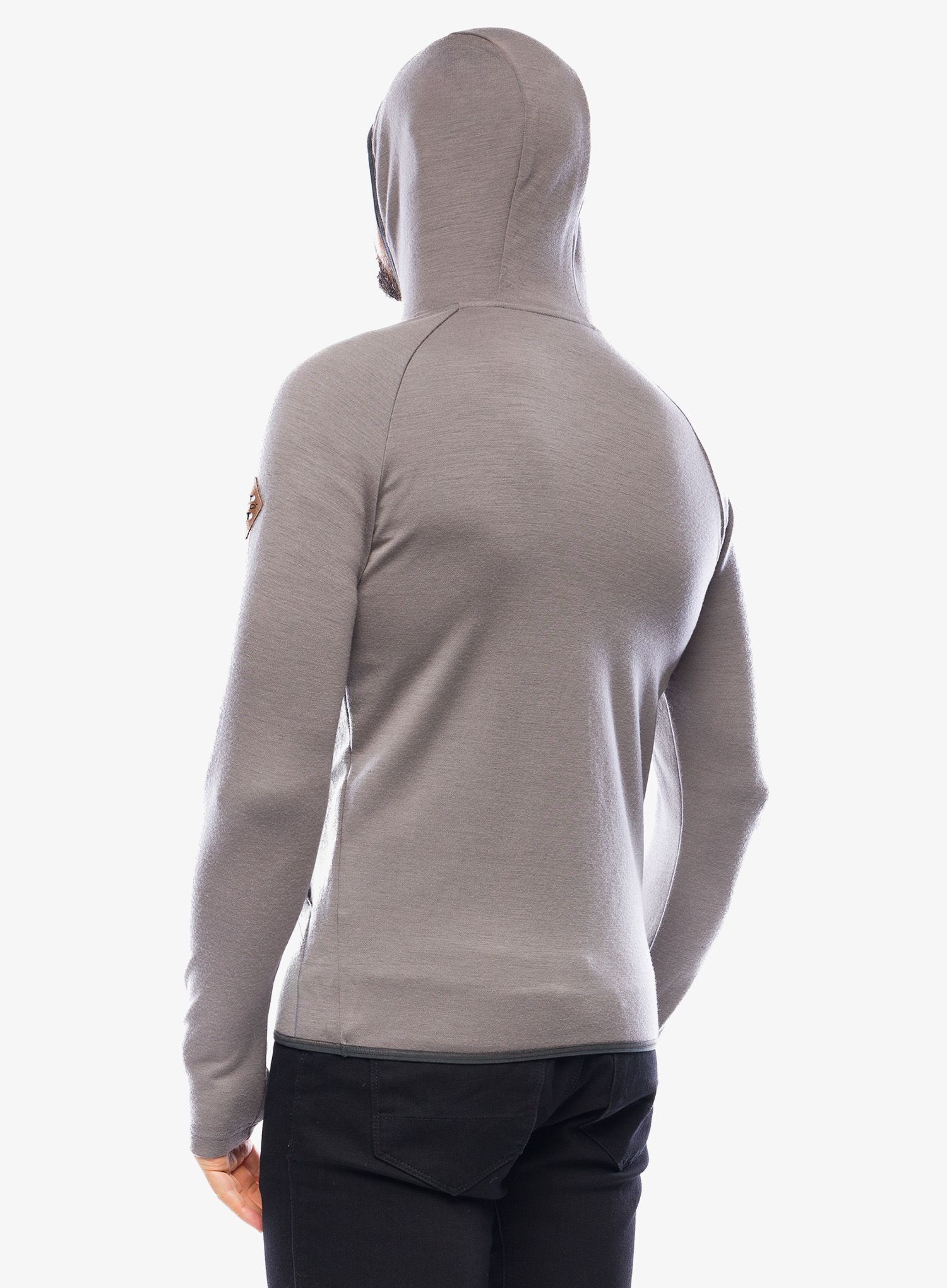 Mikina s kapuce Sensor Merino UP Fleece Hooded - grey mountains