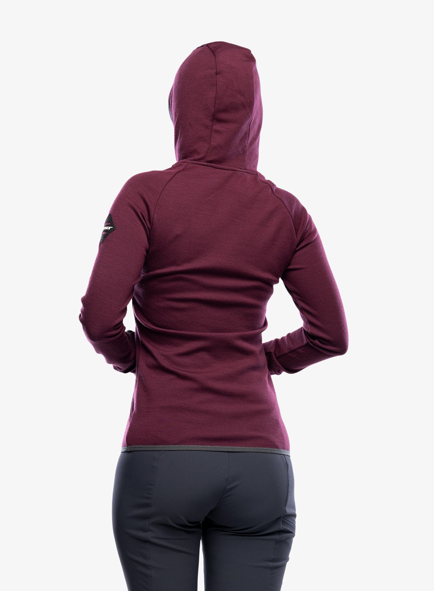 Dámská mikina s kapucí Sensor Merino Up Fleece Hooded - port red fox