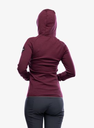 Dámská mikina s kapucí Sensor Merino Up Fleece Hooded - port red fox