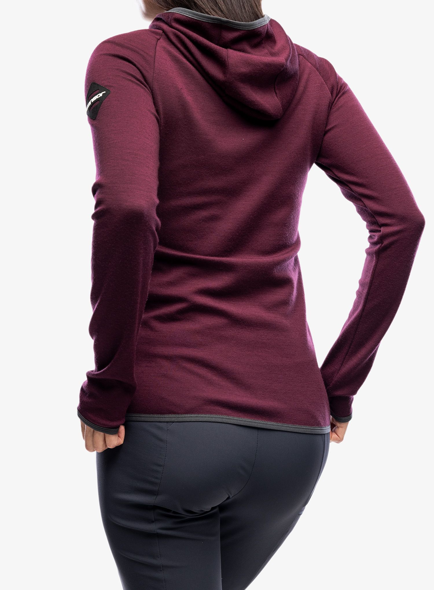 Dámská mikina s kapucí Sensor Merino Up Fleece Hooded - port red fox