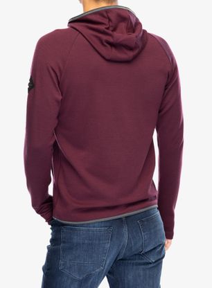 Mikina s kapucí Sensor Merino Upper Sweatshirt Hooded - heli port red