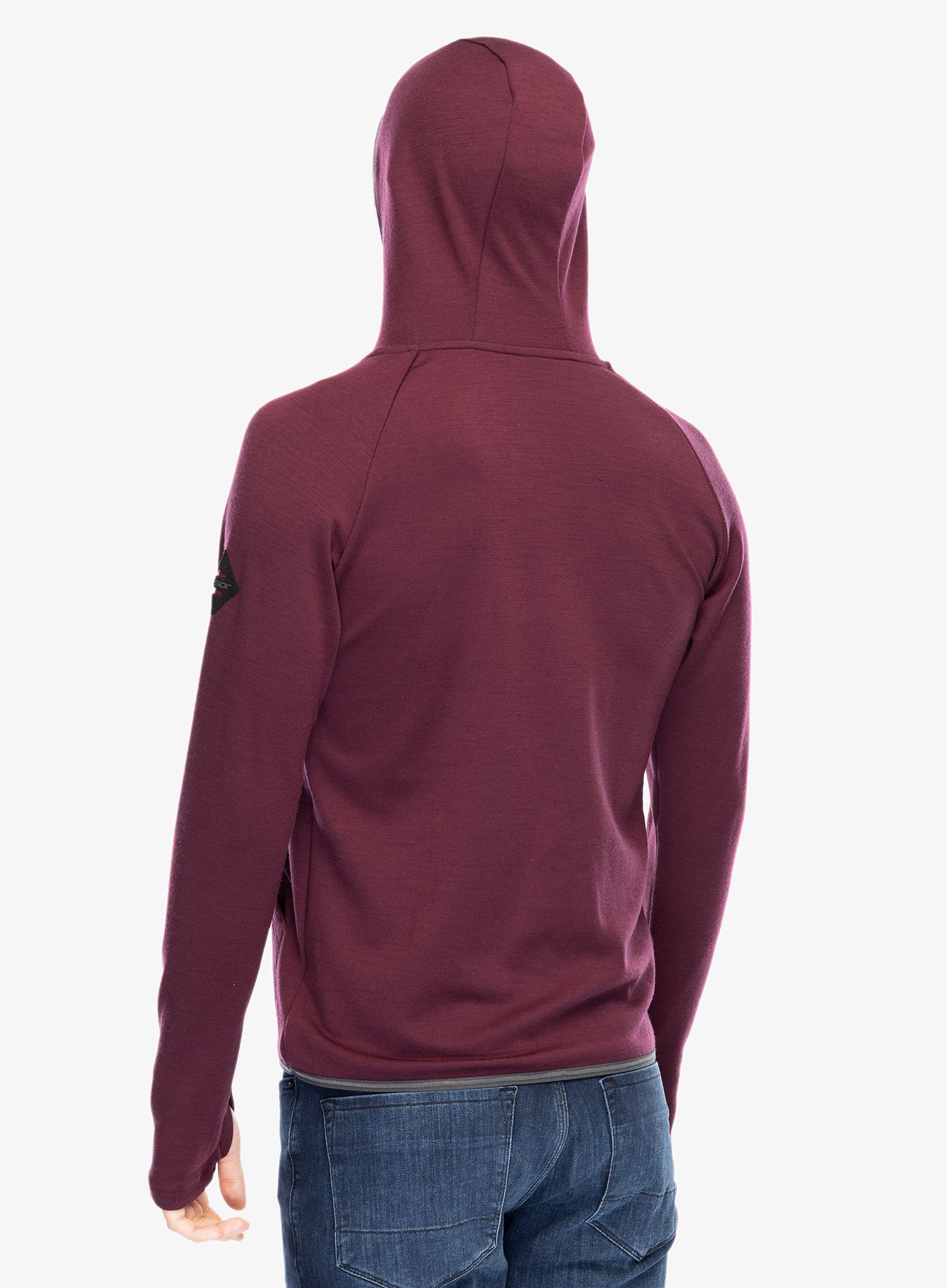 Mikina s kapucí Sensor Merino Upper Sweatshirt Hooded - heli port red