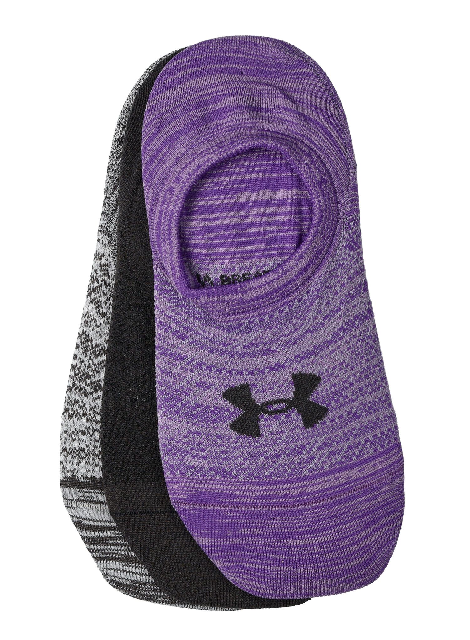 Dámské ponožky Under Armour UA Breathe Lite Ultra 3-Pack Low Liner Socks - retro purple/black/black