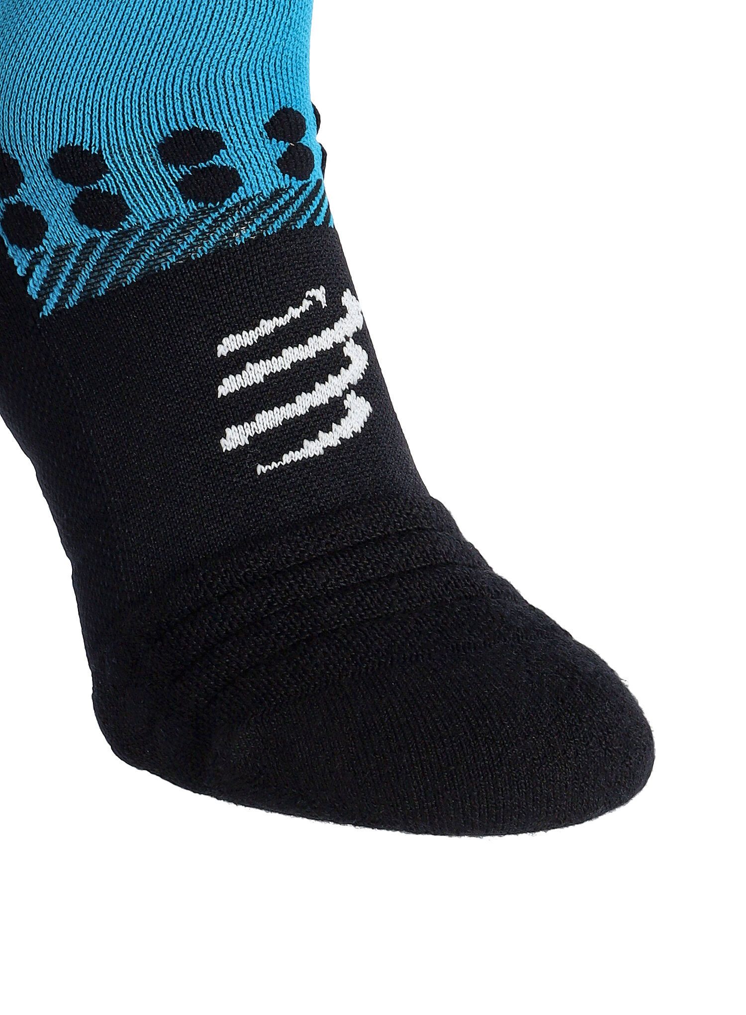 Ponožky na běhání Compressport Full Socks Winter Run - mosaic blue/black