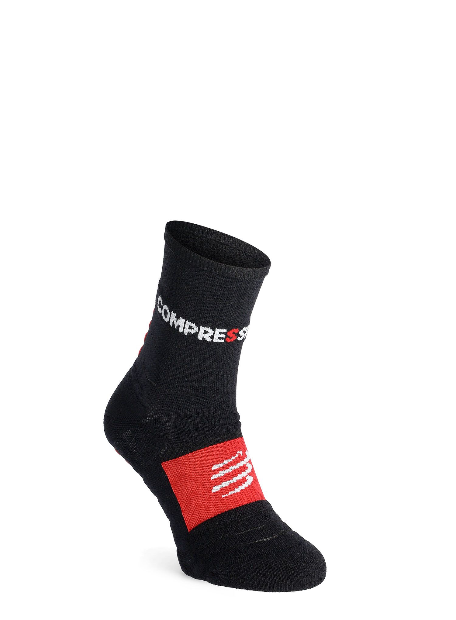 Ponožky na běhání Compressport Pro Racing Socks Winter Run - black/high risk red