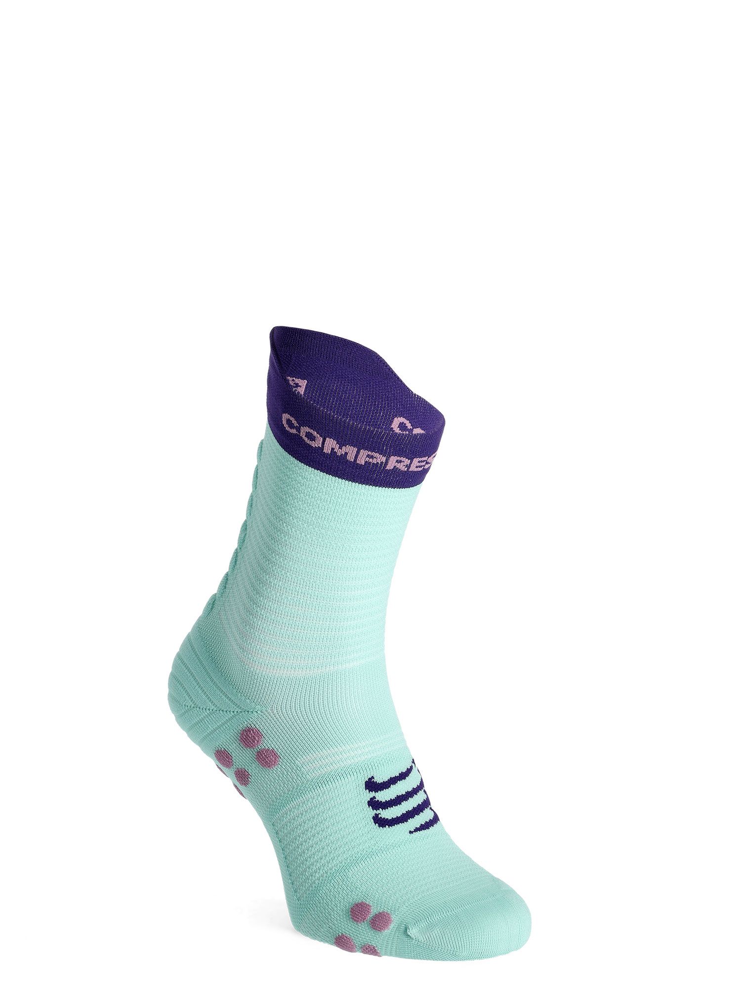 Ponožky na běhání Compressport Pro Racing Socks v4.0 Run High - shell blue/purple