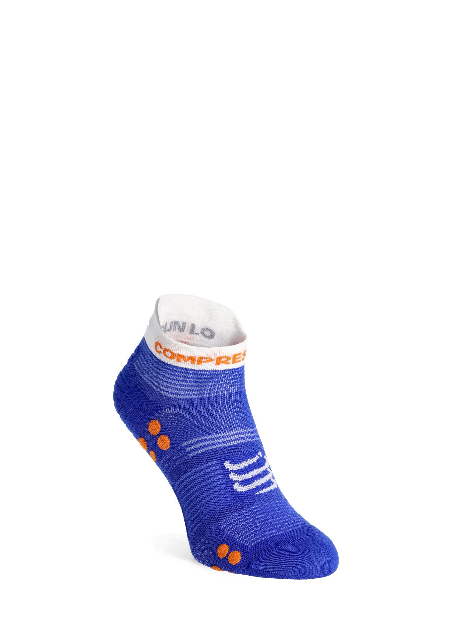 Ponožky na běhání Compressport Pro Racing Socks v4.0 Run Low - dazz blue/white