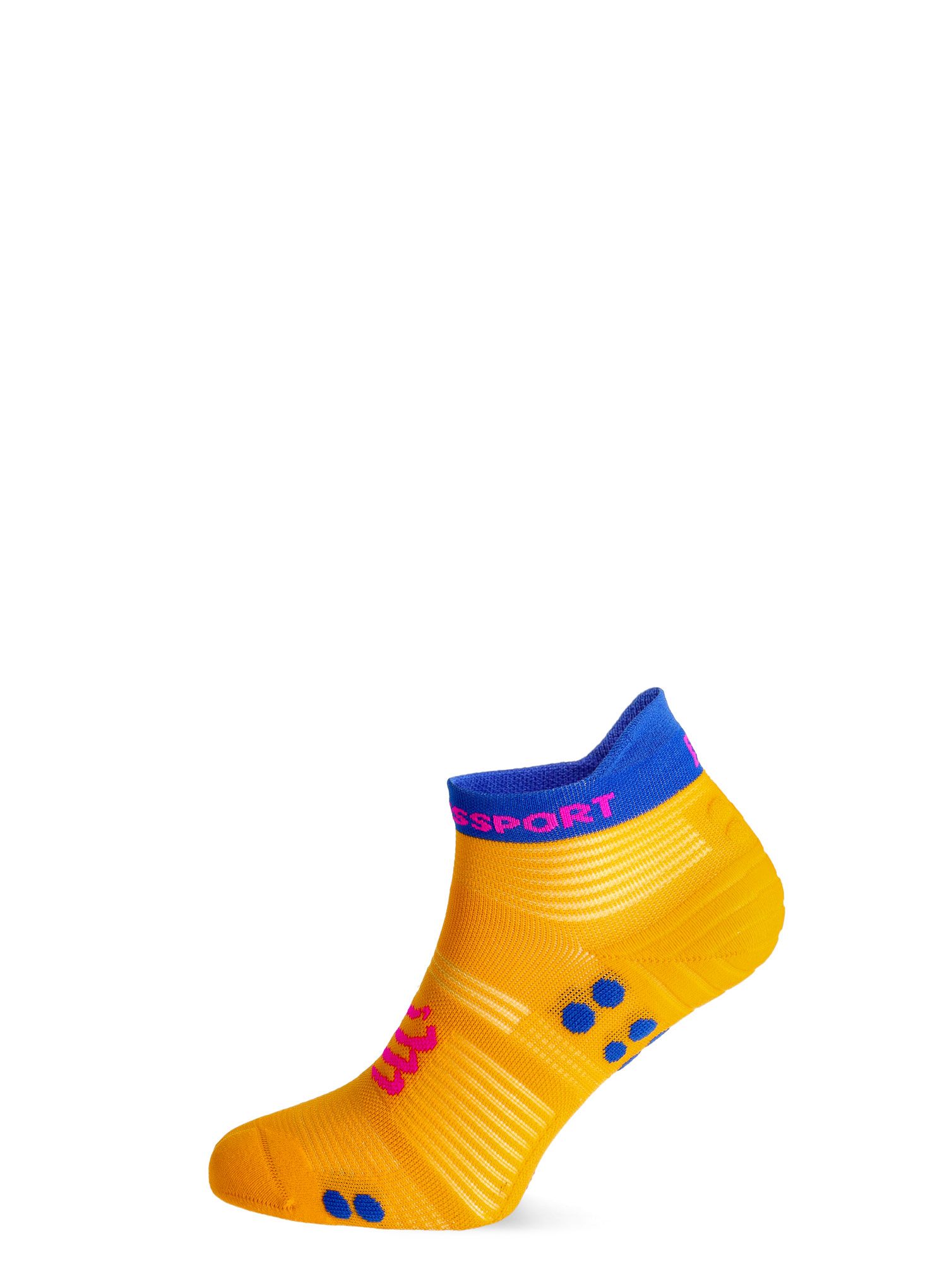 Ponožky na běhání Compressport Pro Racing Socks v4.0 Run Low - saffron/dazz blue