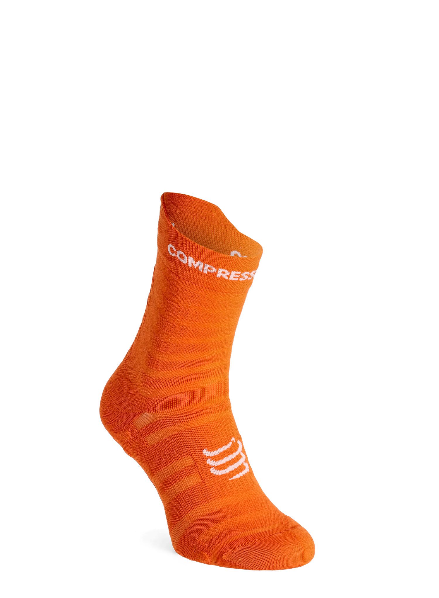 Ponožky na běhání Compressport Pro Racing v4.0 Ultralight Run High - fire/white