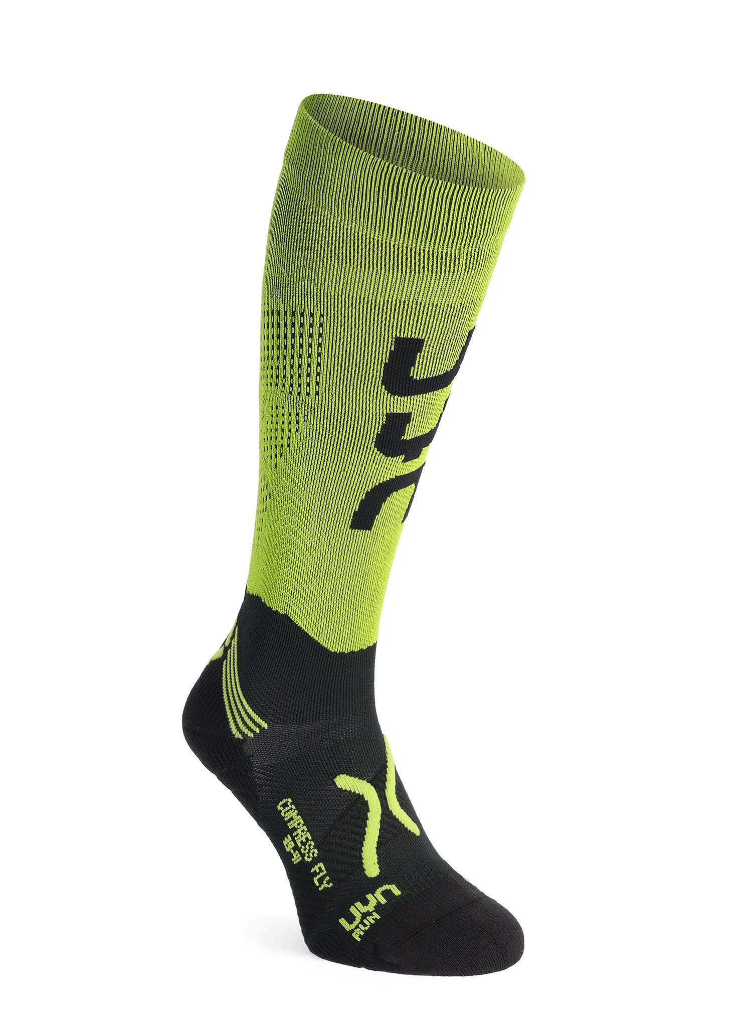 Kompresní ponožky na běhání UYN Run Comperssion Fly - green/black
