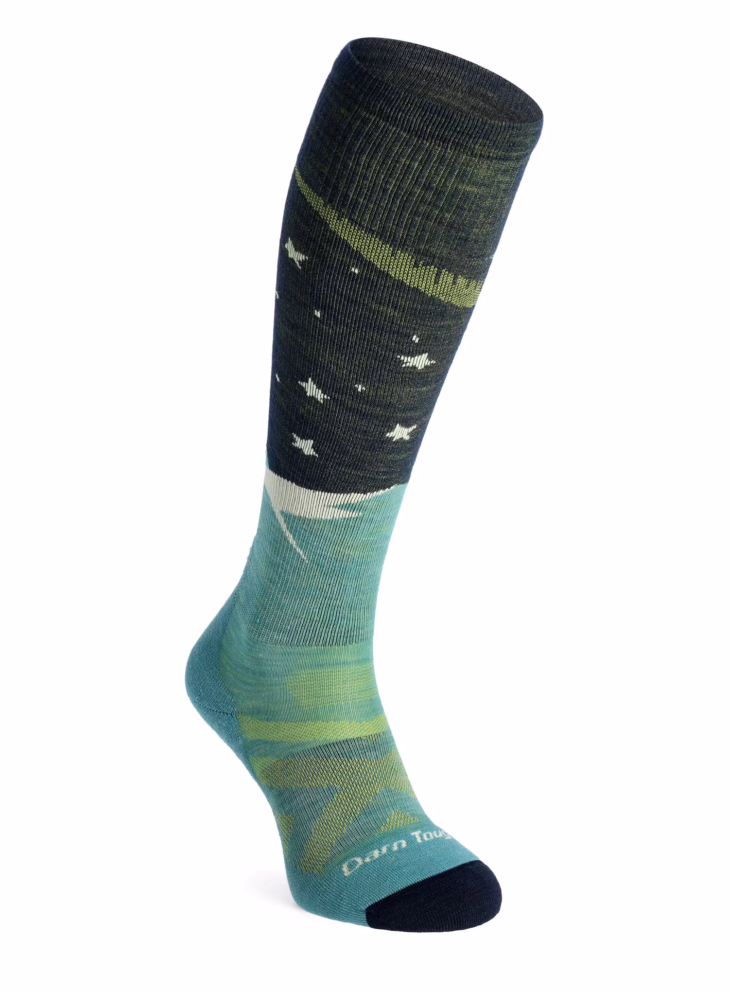 Dámské lyžařské ponožky Darn Tough Aurora OTC Lightweight with Cushion - aqua