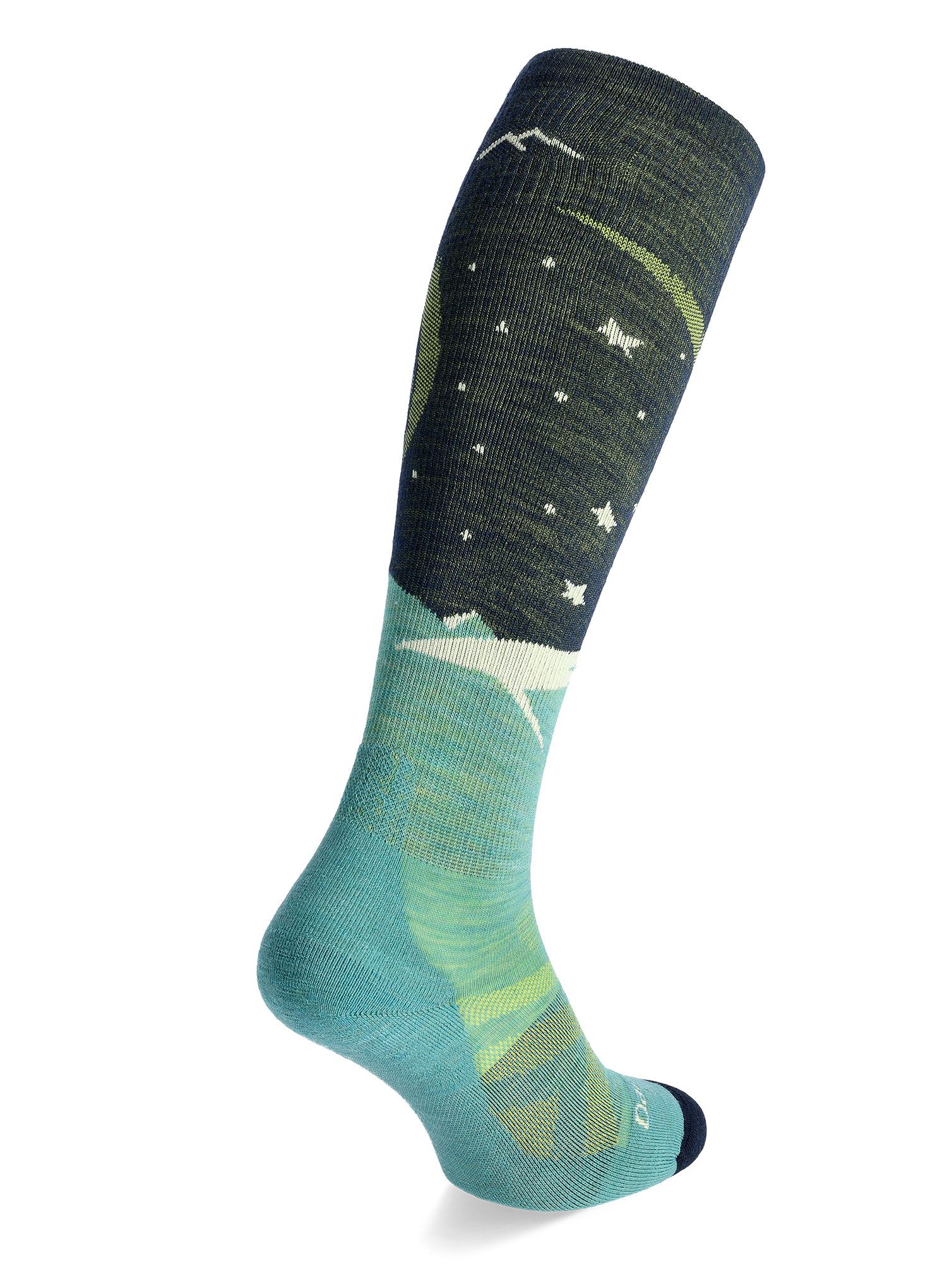 Dámské lyžařské ponožky Darn Tough Aurora OTC Lightweight with Cushion - aqua