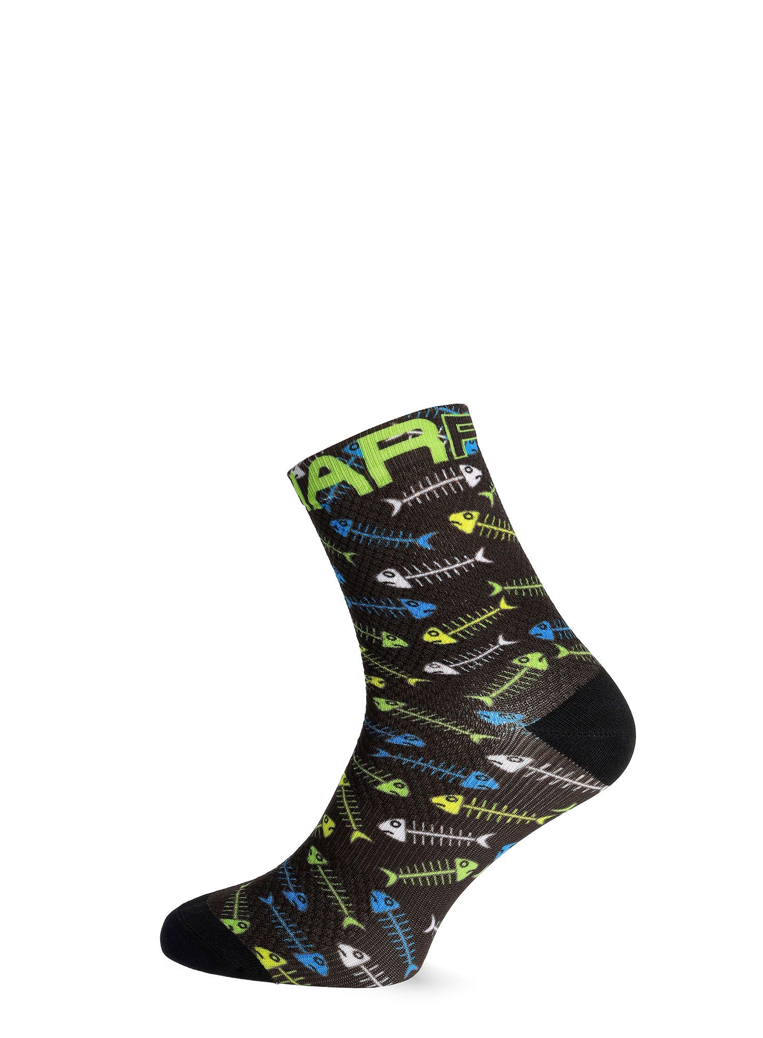 Cyklistické ponožky Karpos Green Fire Socks - black/green/yellow/white