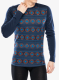Funkční mikina SmartWool Merino 250 Baselayer Crew - deep navy paths crossed