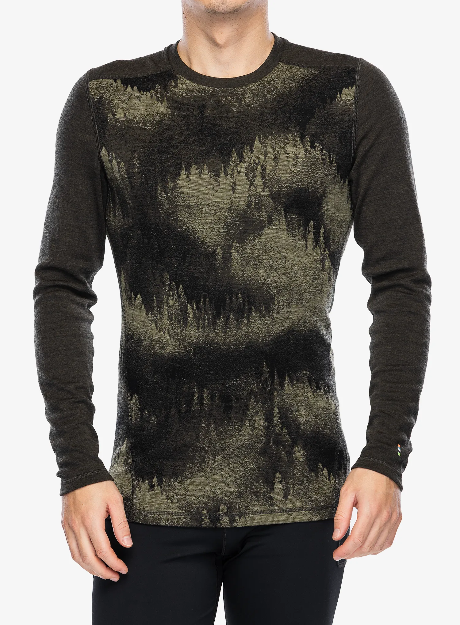 Funkční mikina SmartWool Merino 250 Baselayer Crew - north woods foggy pines