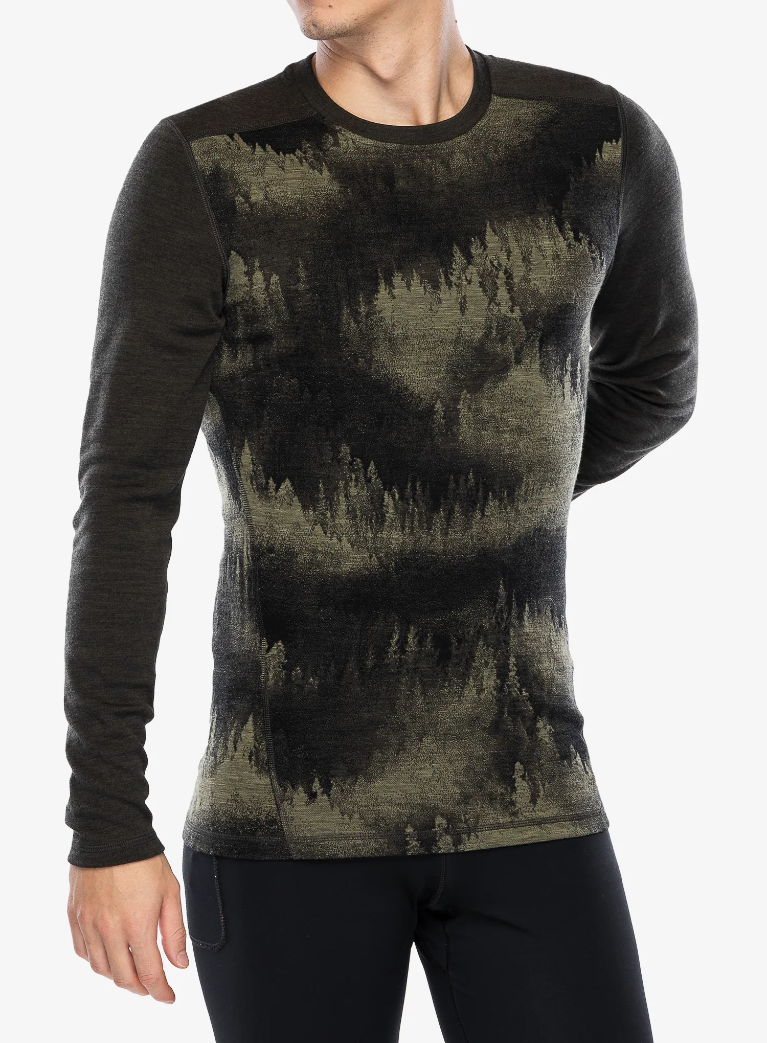 Funkční mikina SmartWool Merino 250 Baselayer Crew - north woods foggy pines