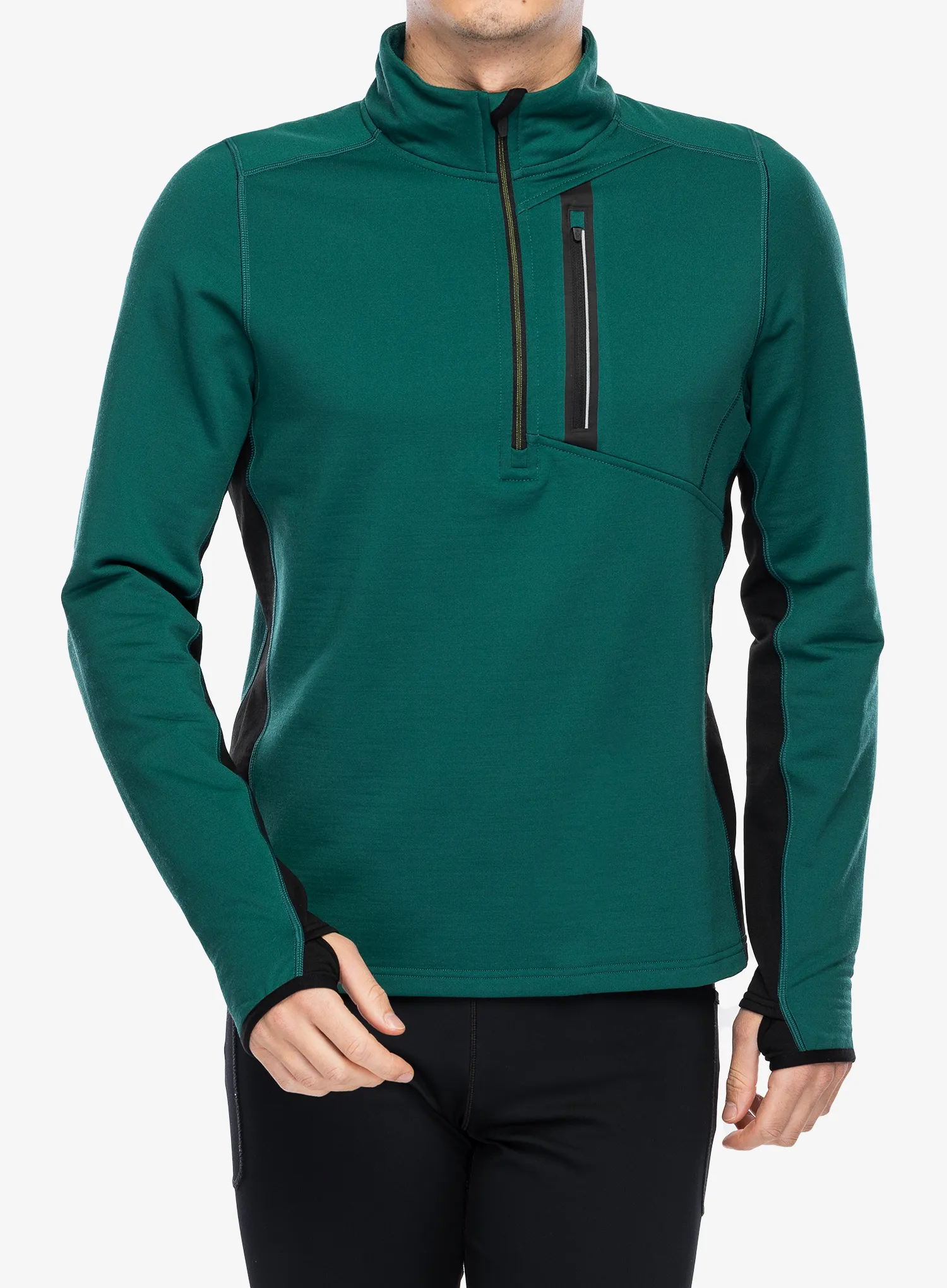 Mikina bez kapuce Smartwool Active Fleece 1/2 Zip - evergreen