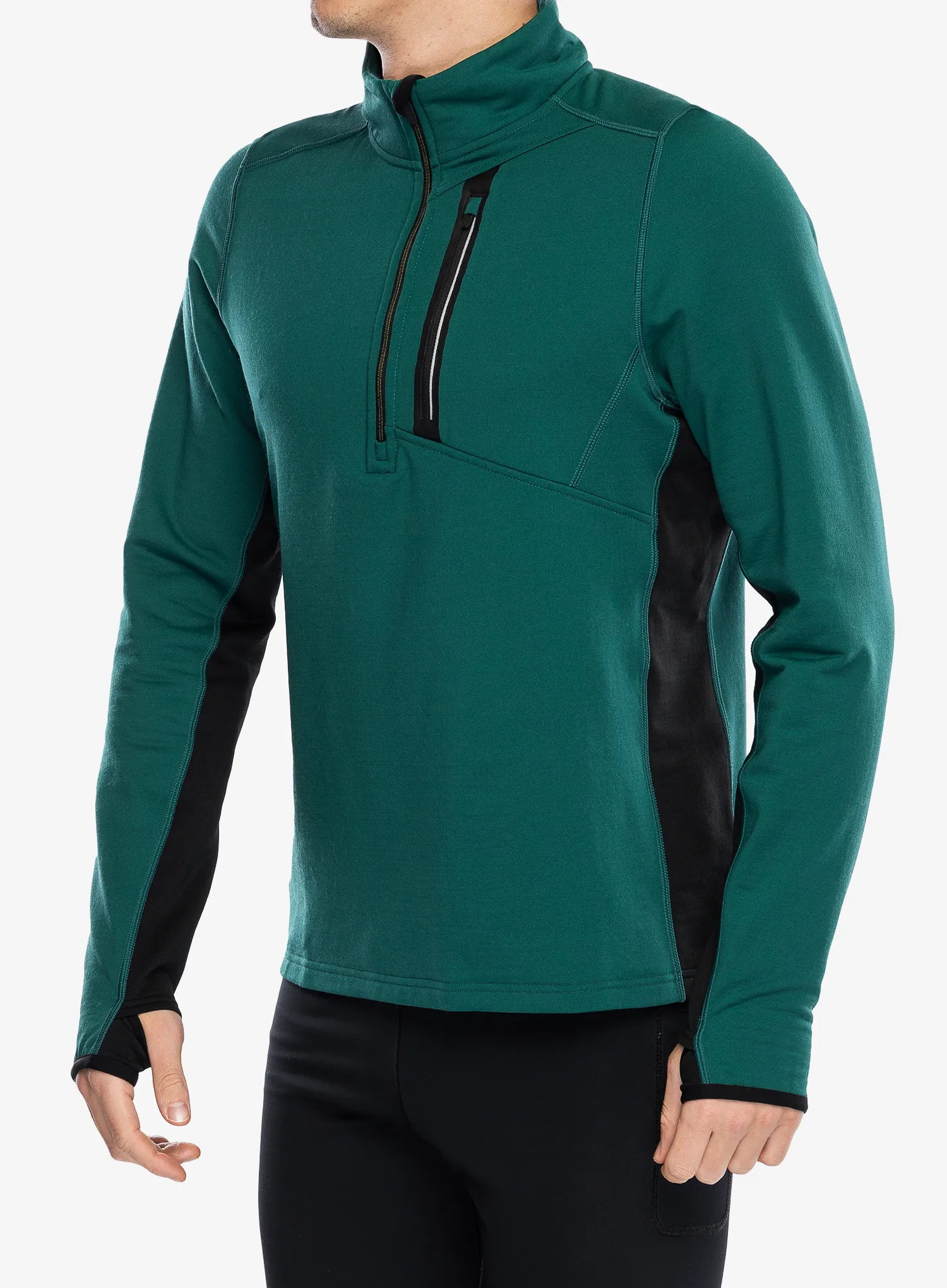 Mikina bez kapuce Smartwool Active Fleece 1/2 Zip - evergreen