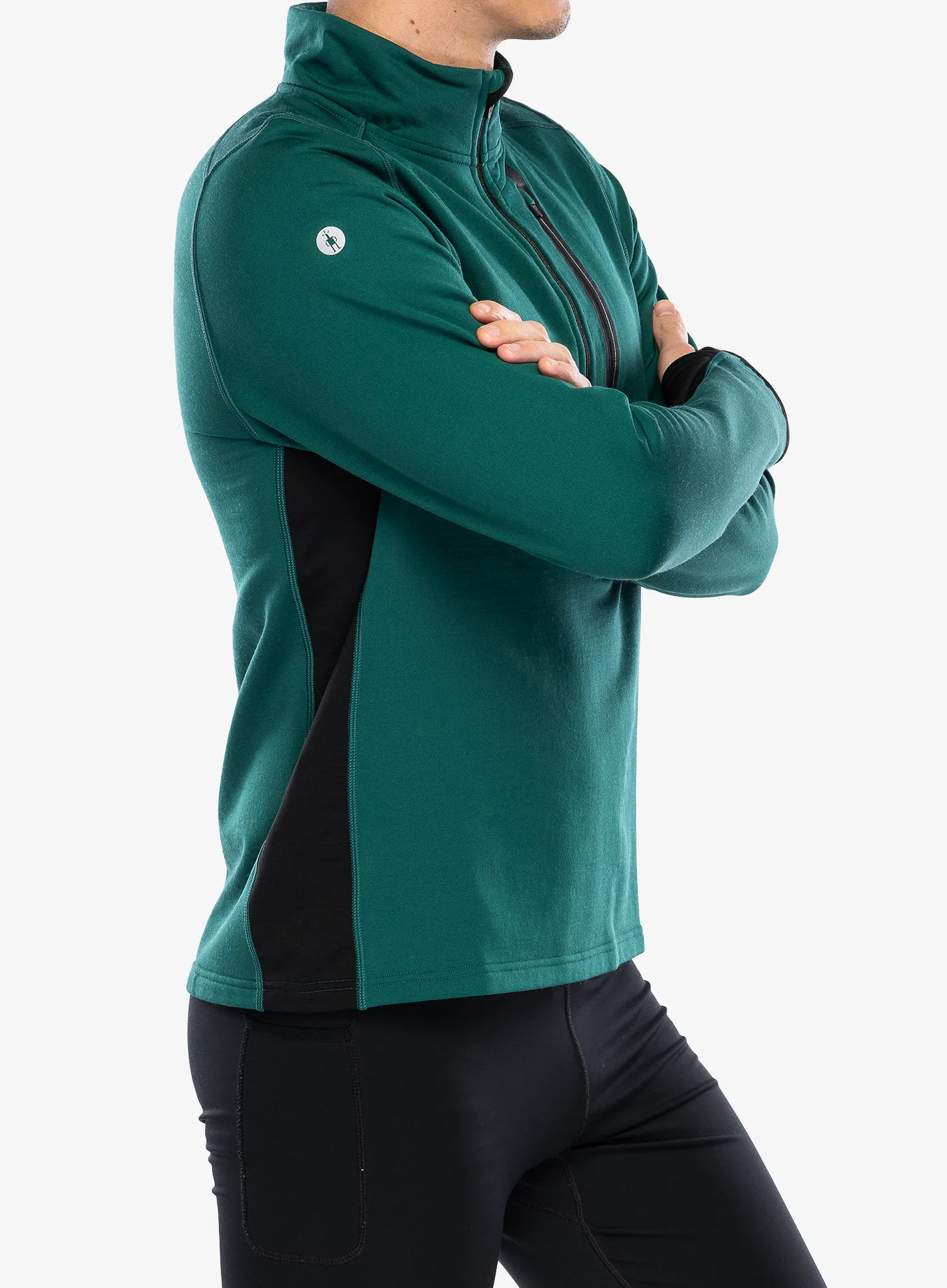 Mikina bez kapuce Smartwool Active Fleece 1/2 Zip - evergreen