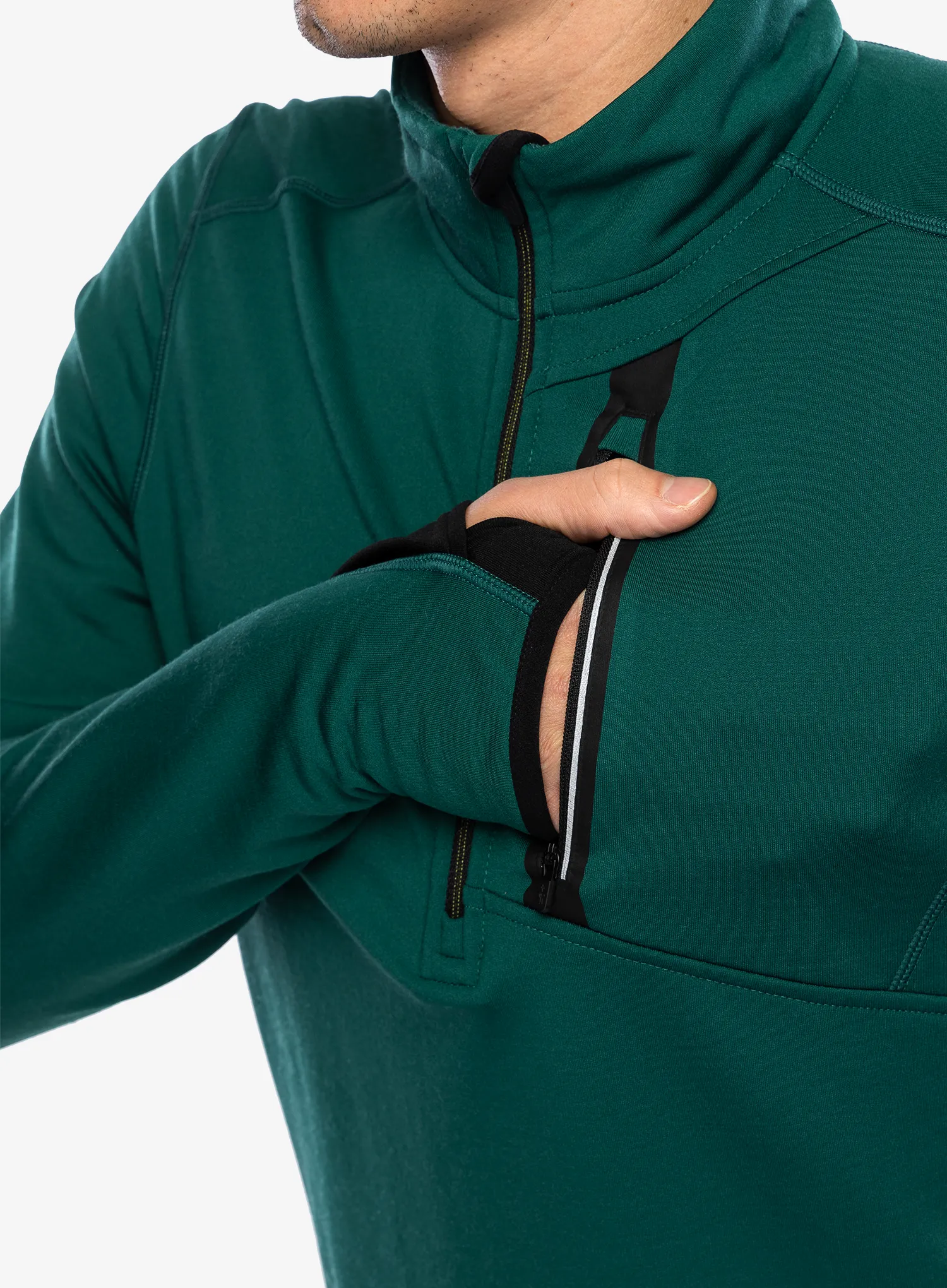 Mikina bez kapuce Smartwool Active Fleece 1/2 Zip - evergreen