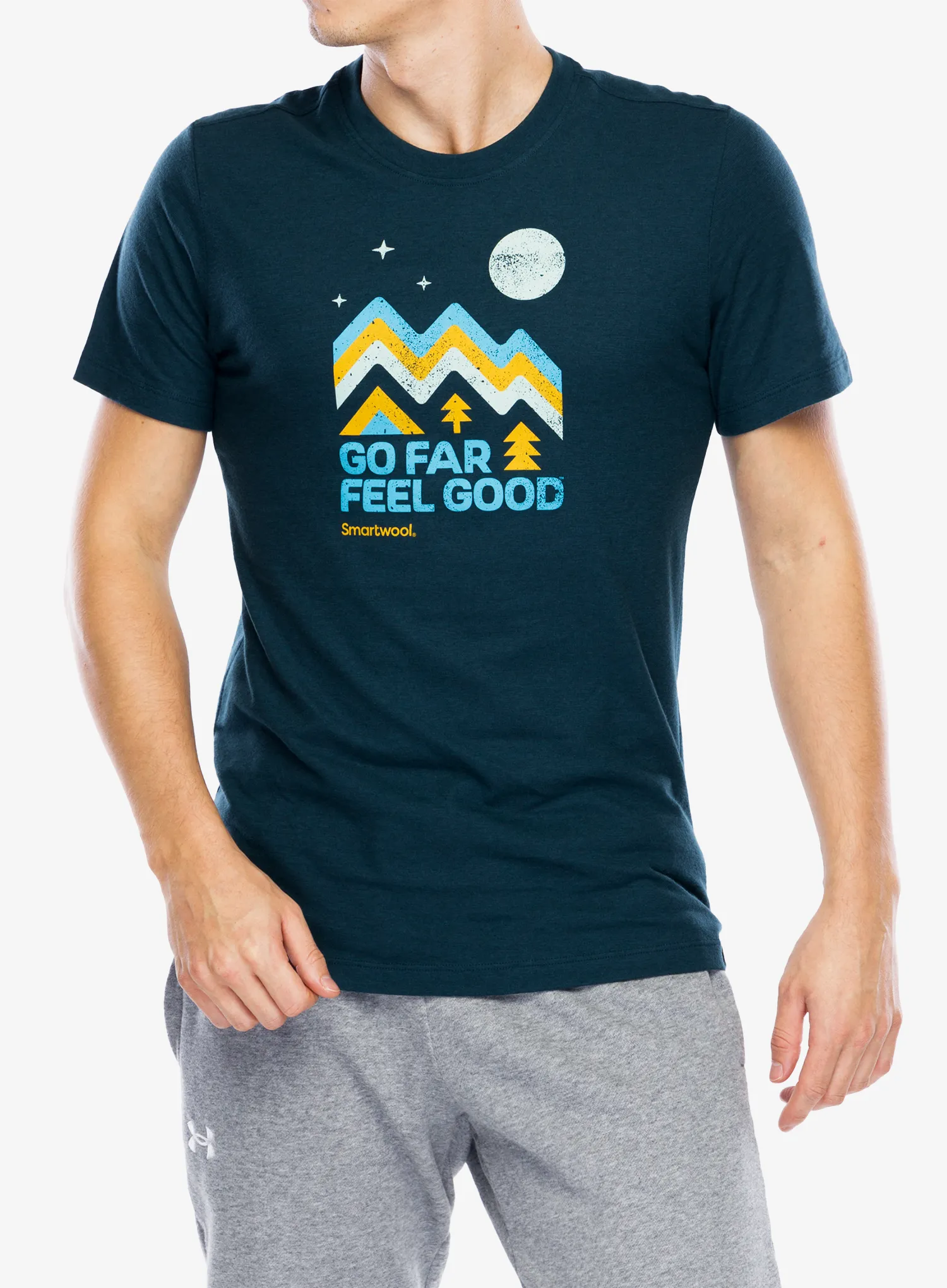 Tričko s potiskem Smartwool Alpine Sky Graphic Short Sleeve Tee Slim Fit - twilight blue