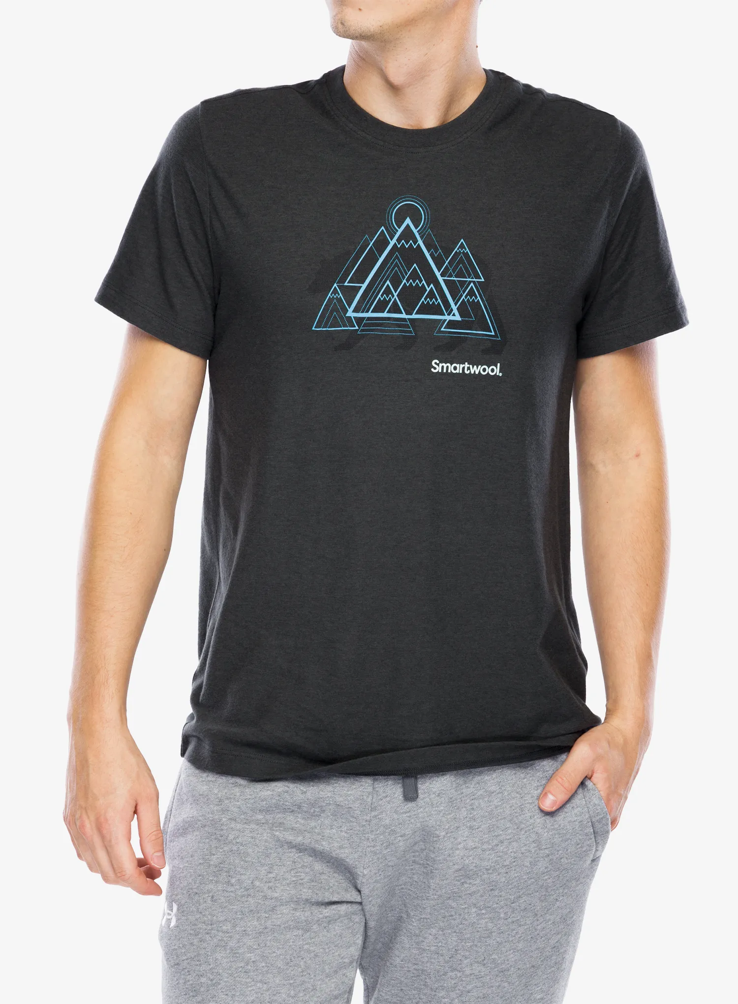 Tričko s potiskem Smartwool Bear Range Graphic Short Sleeve Tee - charcoal