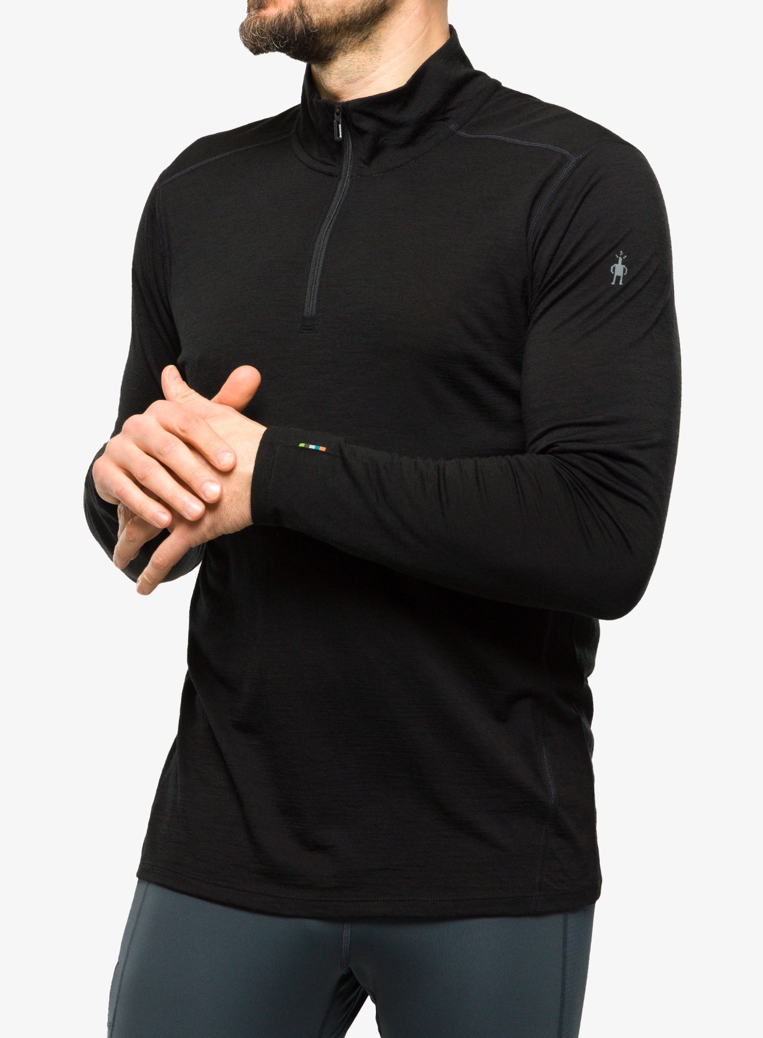 Funkční mikina Smartwool Classic Merino Base Layer 1/4 Zip Boxed - black