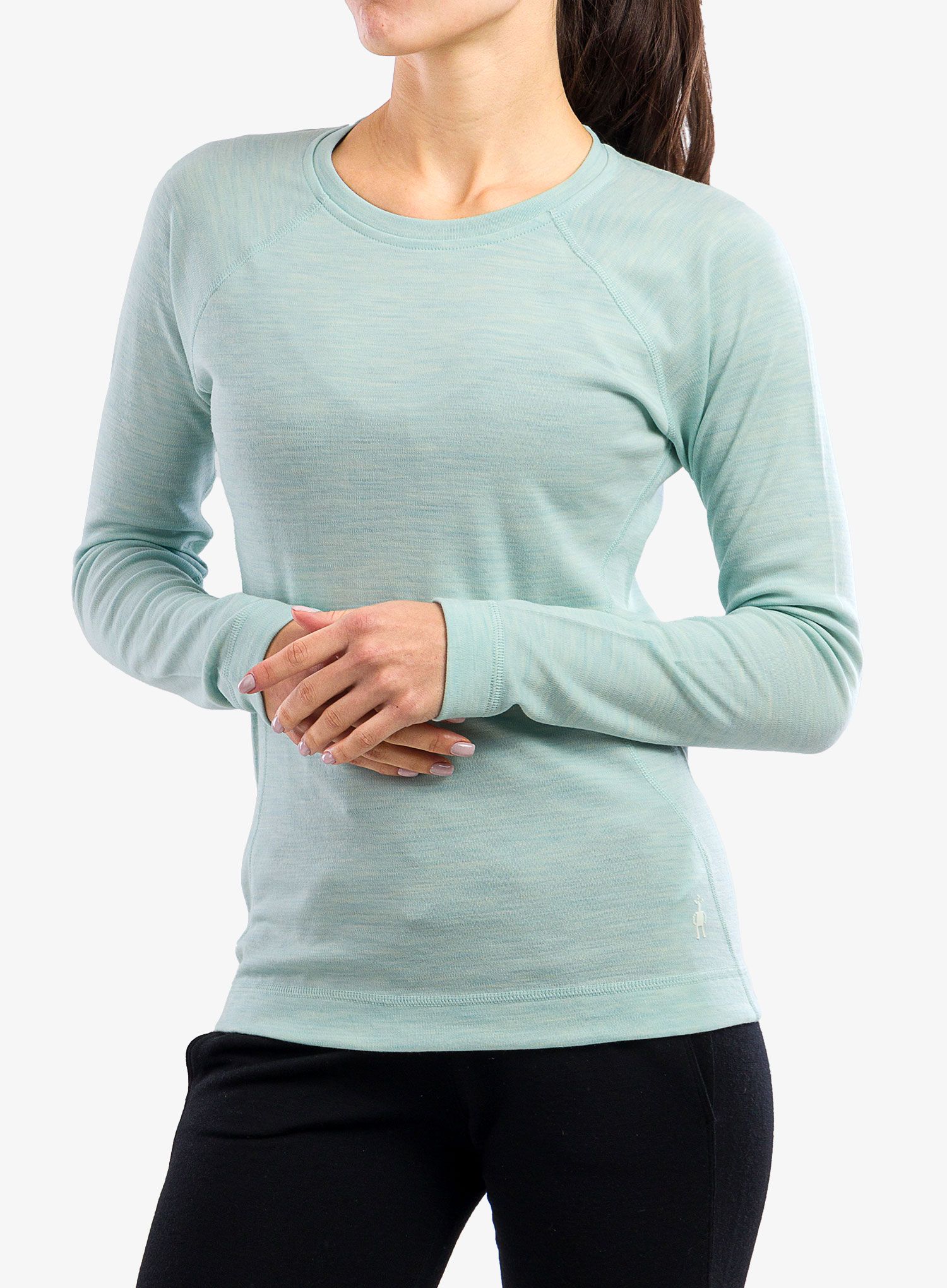 Termoakticvní mikina Smartwool Classic Thermal Merino BL Crew Boxed - aqua