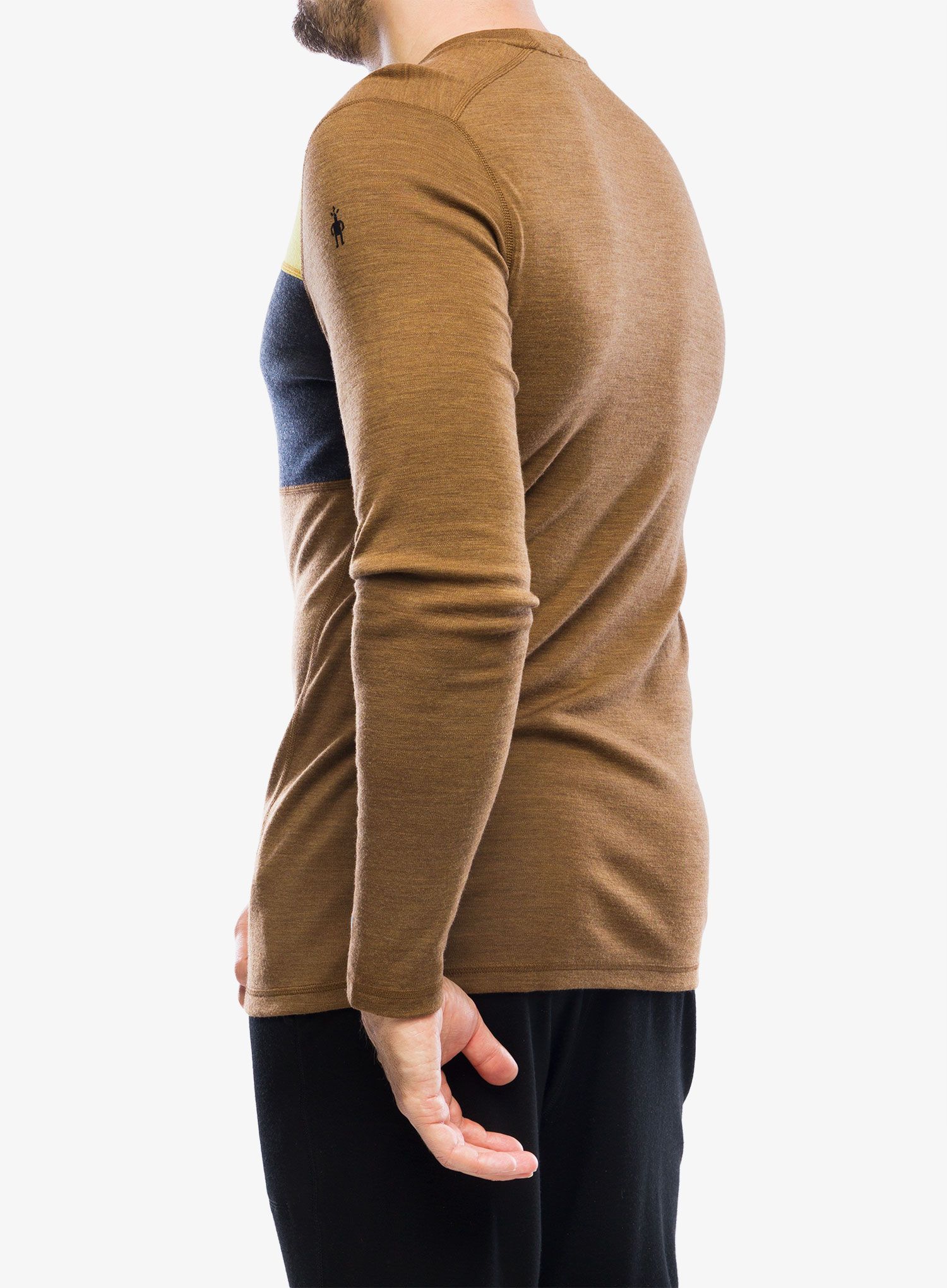 Funkční mikina Smartwool Classic Thermal Merino Base Layer Colorblock Crew Boxed - fox brown heather