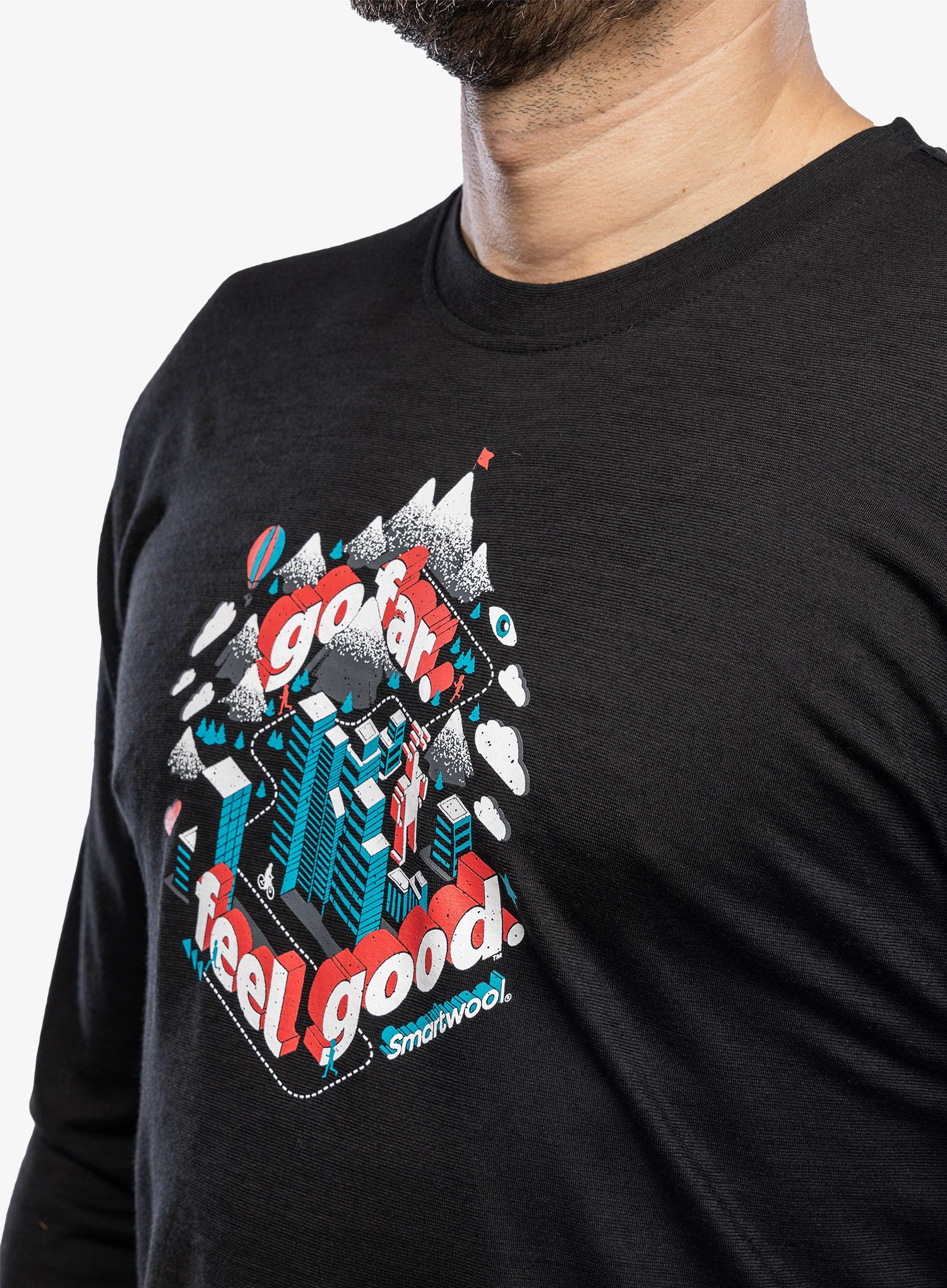 Longsleeve Smartwool Denver Go Far Feel Good Graphic Long Sleeve Tee - black
