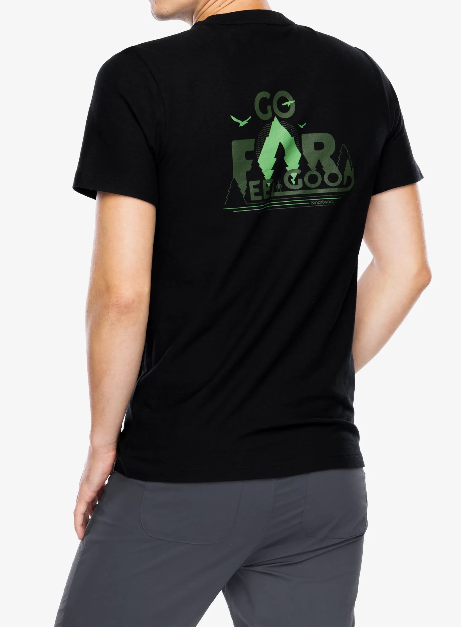 Merino triko Smartwool Go Far. Feel Good. Graphic Short Sleeve Tee Slim Fit - black
