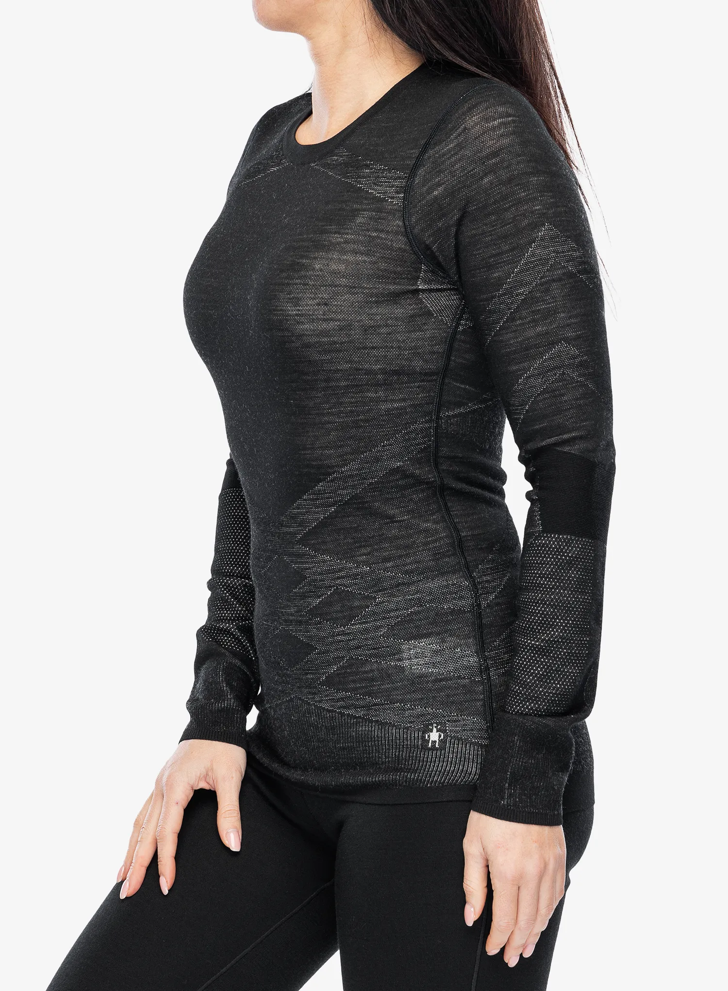 Dámská mikina Smartwool Intraknit Merino 200 Crew - black/white