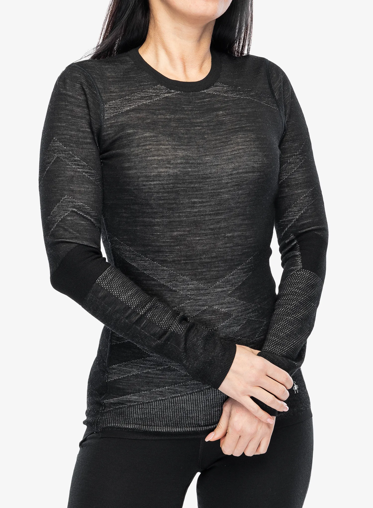 Dámská mikina Smartwool Intraknit Merino 200 Crew - black/white