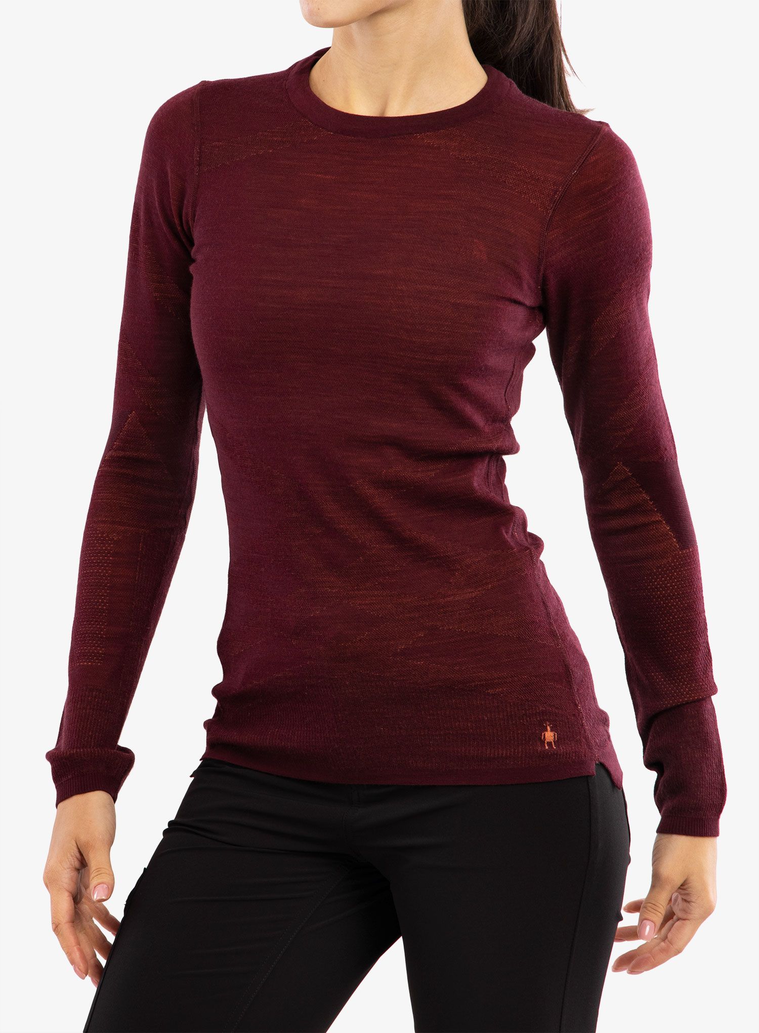 Dámská funkční mikina Smartwool Intraknit Merino Crew - black cherry