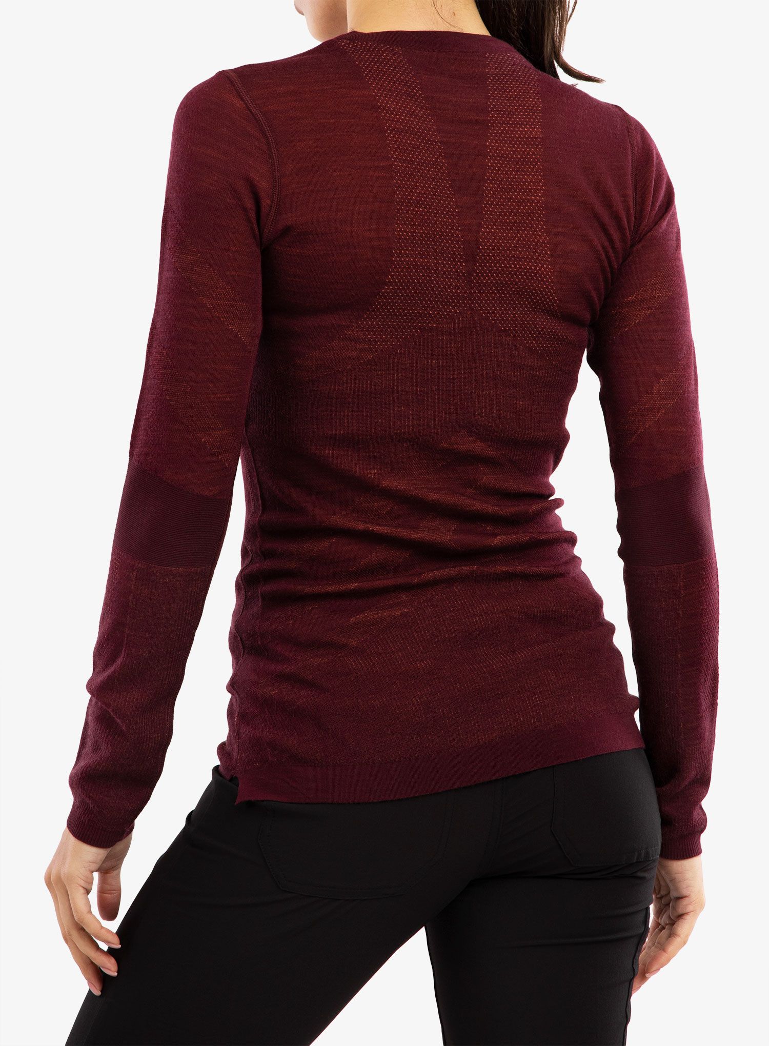Dámská funkční mikina Smartwool Intraknit Merino Crew - black cherry